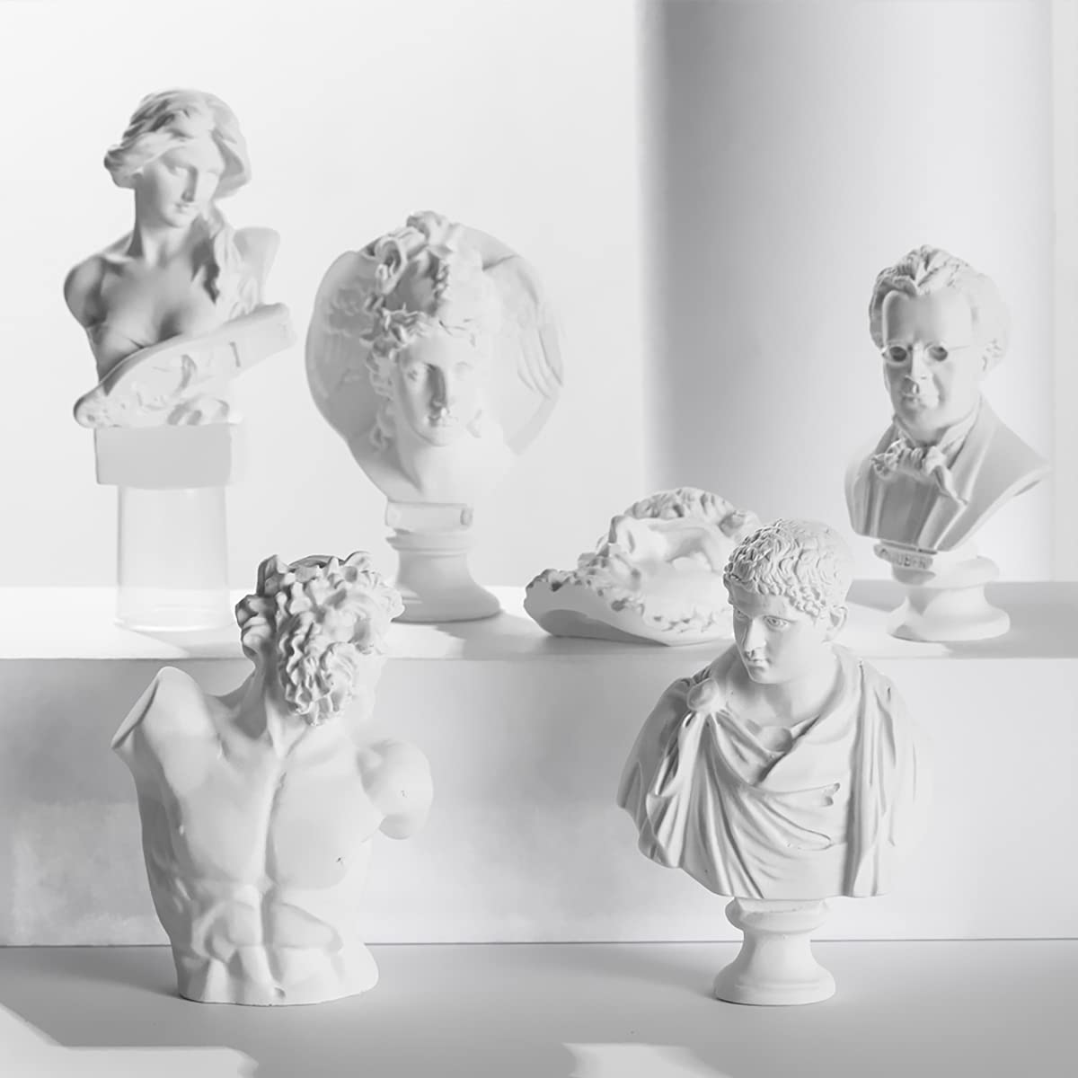 1 Pcs Small Resin Bust Statue - Mini Greek Mythology Aphrodite Figurine, Nordic Crafts Plaster Sculpture for Home & Office Decor, Shelf Display, Gift Idea