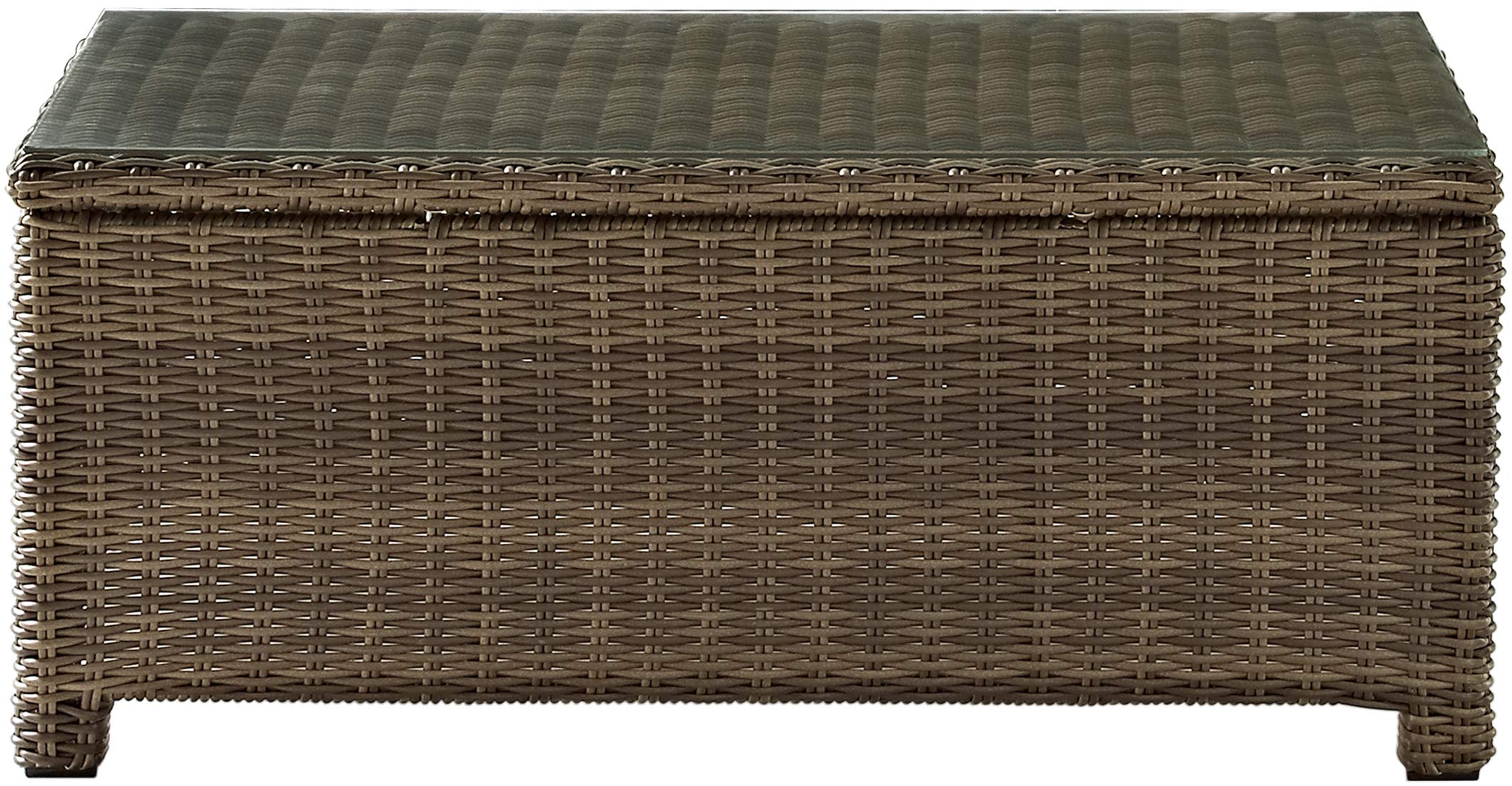 Crosley Bradenton All-Weather Rattan Wicker Outdoor Coffee Table - Brown Patio Furniture for Deck, Porch & Garden - Perfect for Outdoor Entertaining & Relaxation