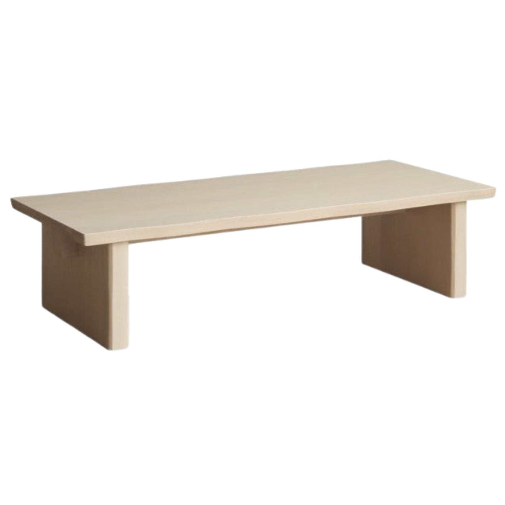 55.1x23.6x13.8 inch / 140x60x35сm / Natural wood color / Birch washed white coffee table