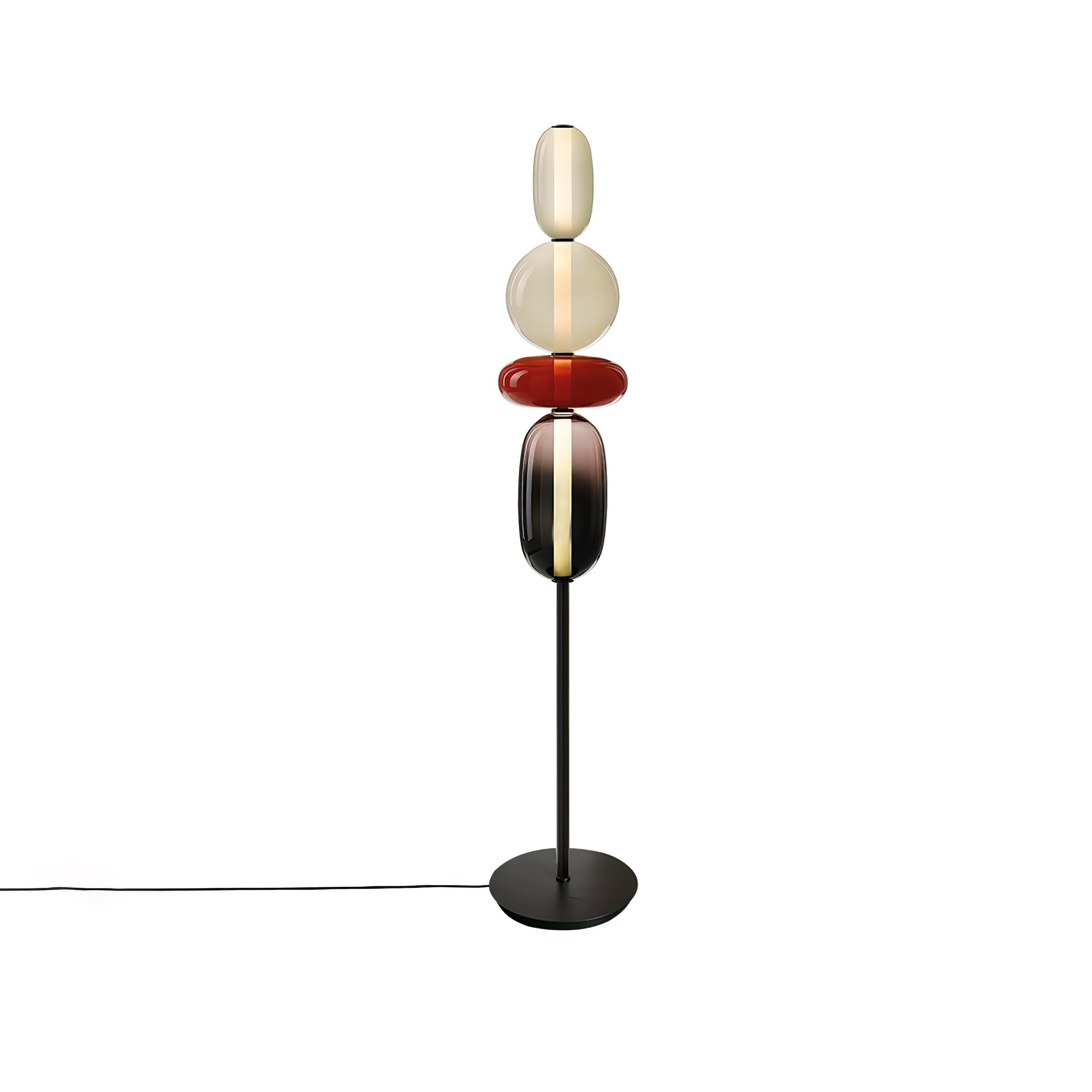 LED Glass Floor Lamp with Remote Control - Modern Dimmable Standing Light for Living Room, Bedroom, and Office Decor