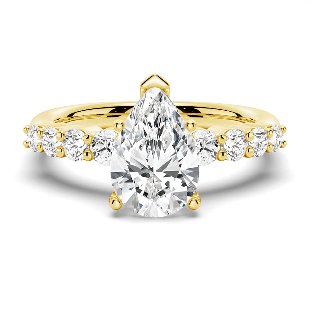 Classic Shared Prong Pear Shaped Moissanite Engagement Ring - Elegant Wedding Jewelry for Proposals & Anniversaries