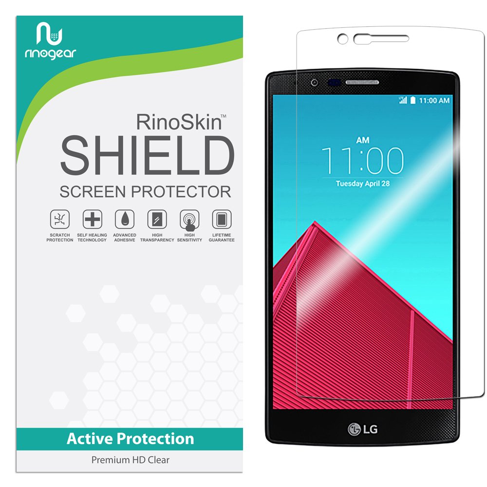 RinoGear Flexible TPU Screen Protector for LG G4 - Case Friendly, Full Coverage Clear Film - Perfect for Everyday Use, Travel & Work Protection