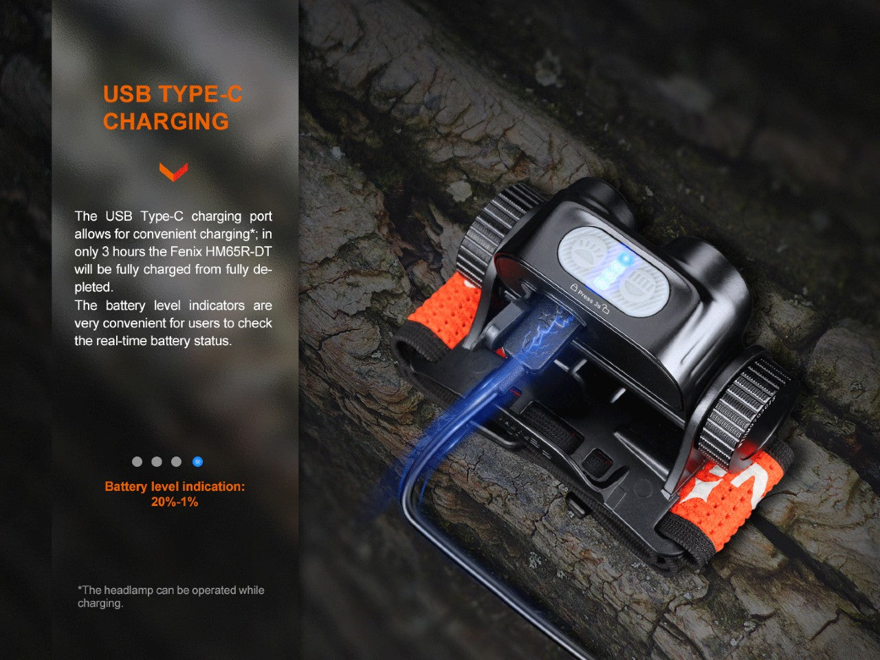 Fenix HM65R DT Rechargeable LED Headlamp - 1400 Lumens, Waterproof Headlight for Trail Running, Hiking, Camping & Outdoor Adventures