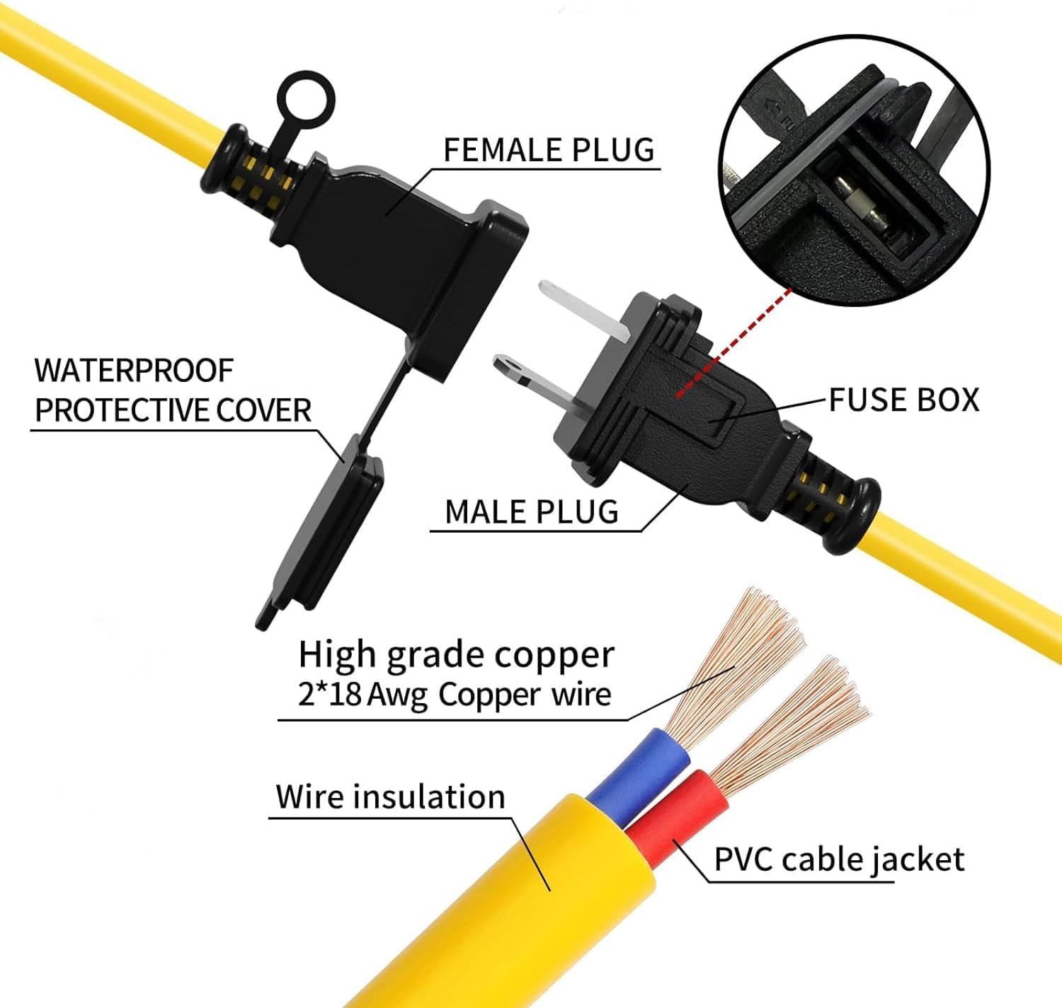 StarWorld 100FT 10-Bulb LED Construction String Lights - 100W Waterproof Temporary Work Lighting with Aluminum Housing (1300LM, E26 Base) - Ideal for Jobsite, Attic, Crawlspace, Warehouse & Outdoor Use
