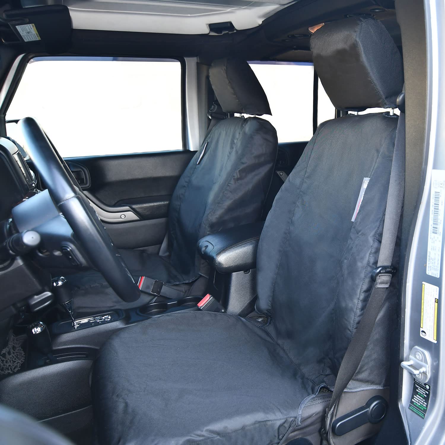 Custom Fit Waterproof Seat Covers for Jeep Wrangler JK (2007-2018) - Front Pair - Black Neoprene Protection | Perfect for Off-Roading, Camping & Daily Driving