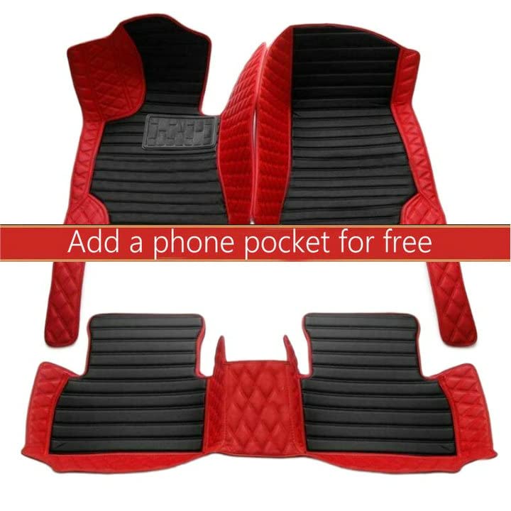 Custom 3D Car Floor Mats for Sedan, SUV & Sports Cars - Premium Artificial Leather Vehicle Mats with Black & Red Stitching | Perfect Fit for Your Car Model | Ideal for Daily Commuting, Road Trips & Car Protection