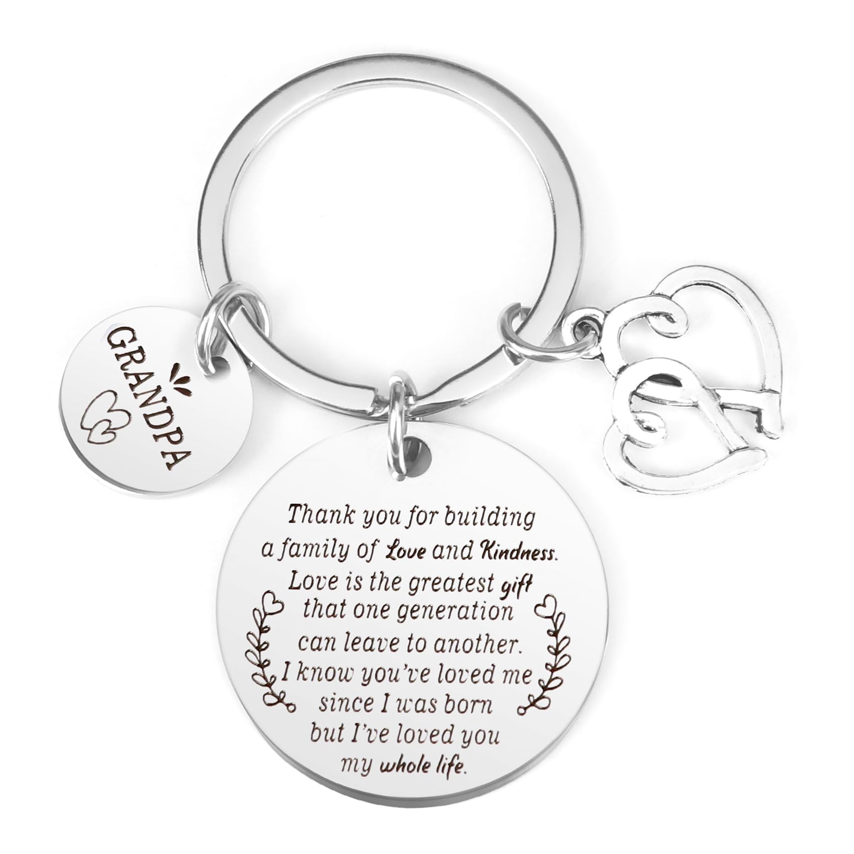 **Personalized Grandpa Keychain - Engraved Gift for Grandfather's Birthday, Grandparents Day, Christmas & Halloween - Perfect for Key Rings, Wallets & Everyday Carry**