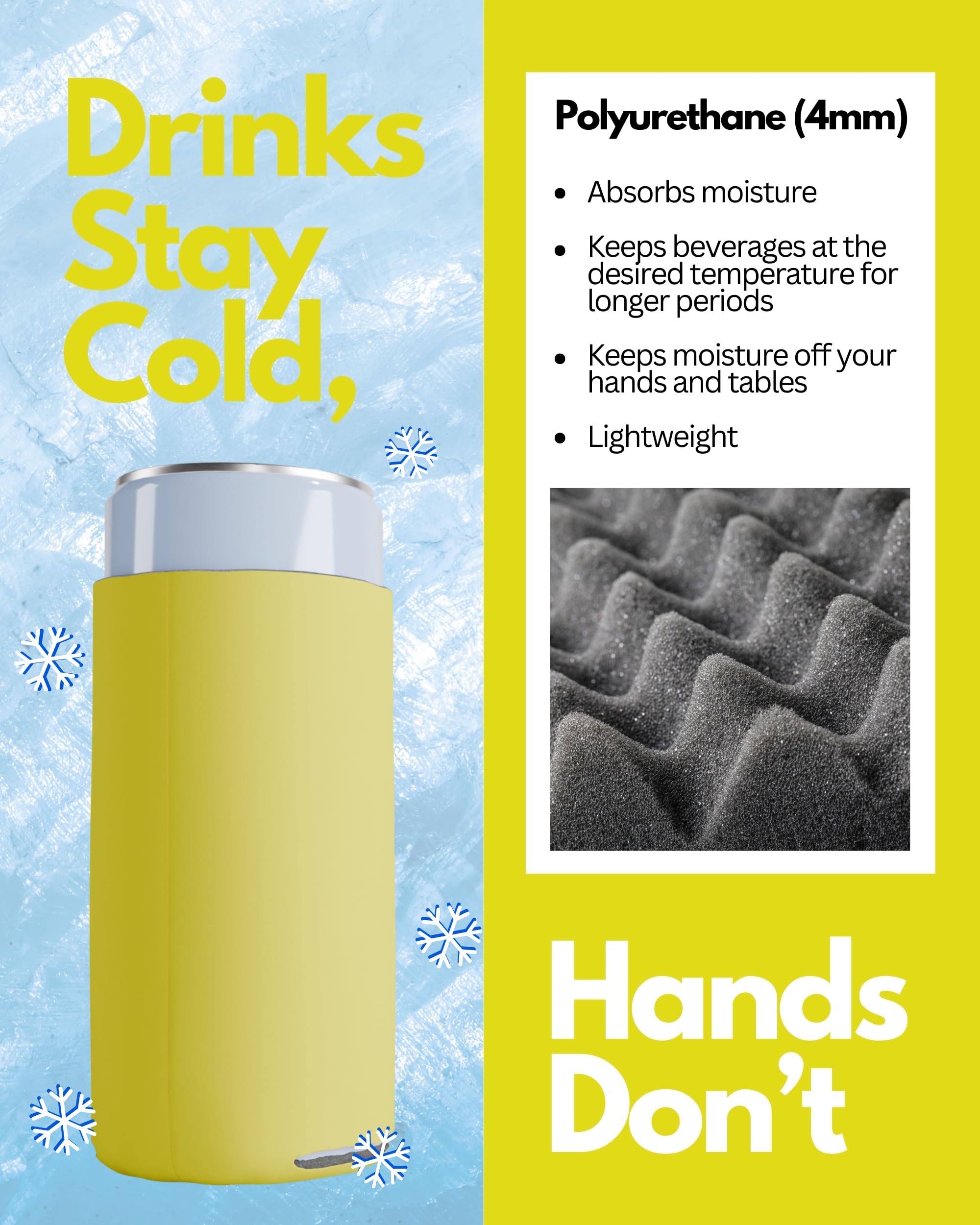 200 Pack Yellow Blank Slim Can Cooler Sleeves - Customizable Sublimation Beer & Seltzer Insulators for 12oz Tall Cans | Skinny Collapsible Drink Sleeves for Parties, BBQs, Tailgating & Outdoor Events