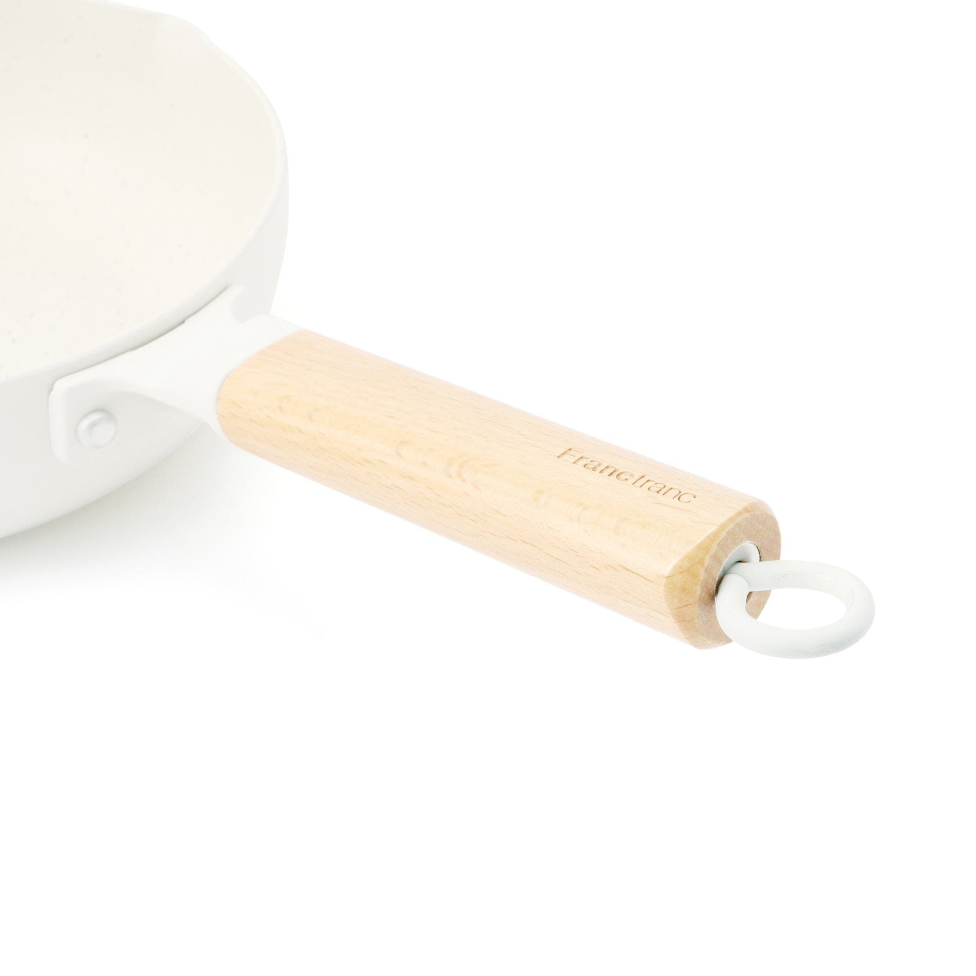 **20cm Ivory Deep Frying Pan - IH & Direct Fire Compatible - Perfect for Stir-Frying, Searing & Deep Frying at Home**