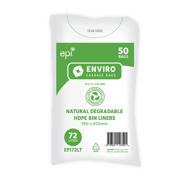 Eco-Friendly 72Lt Contractor Trash Bags - Heavy Duty Natural Bin Liners for Home, Office & Construction Waste Disposal