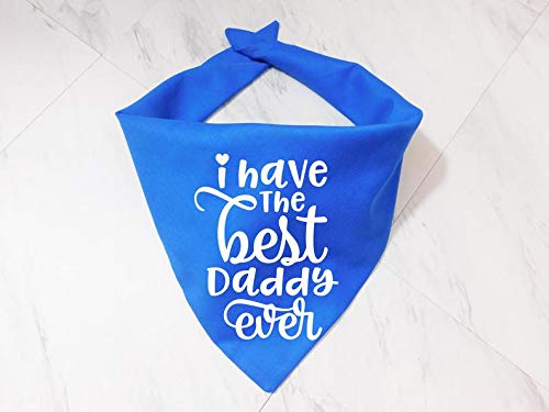 Washable Solid Color Pet Bandana - Best Daddy Ever Father's Day Dog & Cat Bib Scarf for XS, S, M, L Animals - Perfect for Gifts, Holidays & Daily Walks