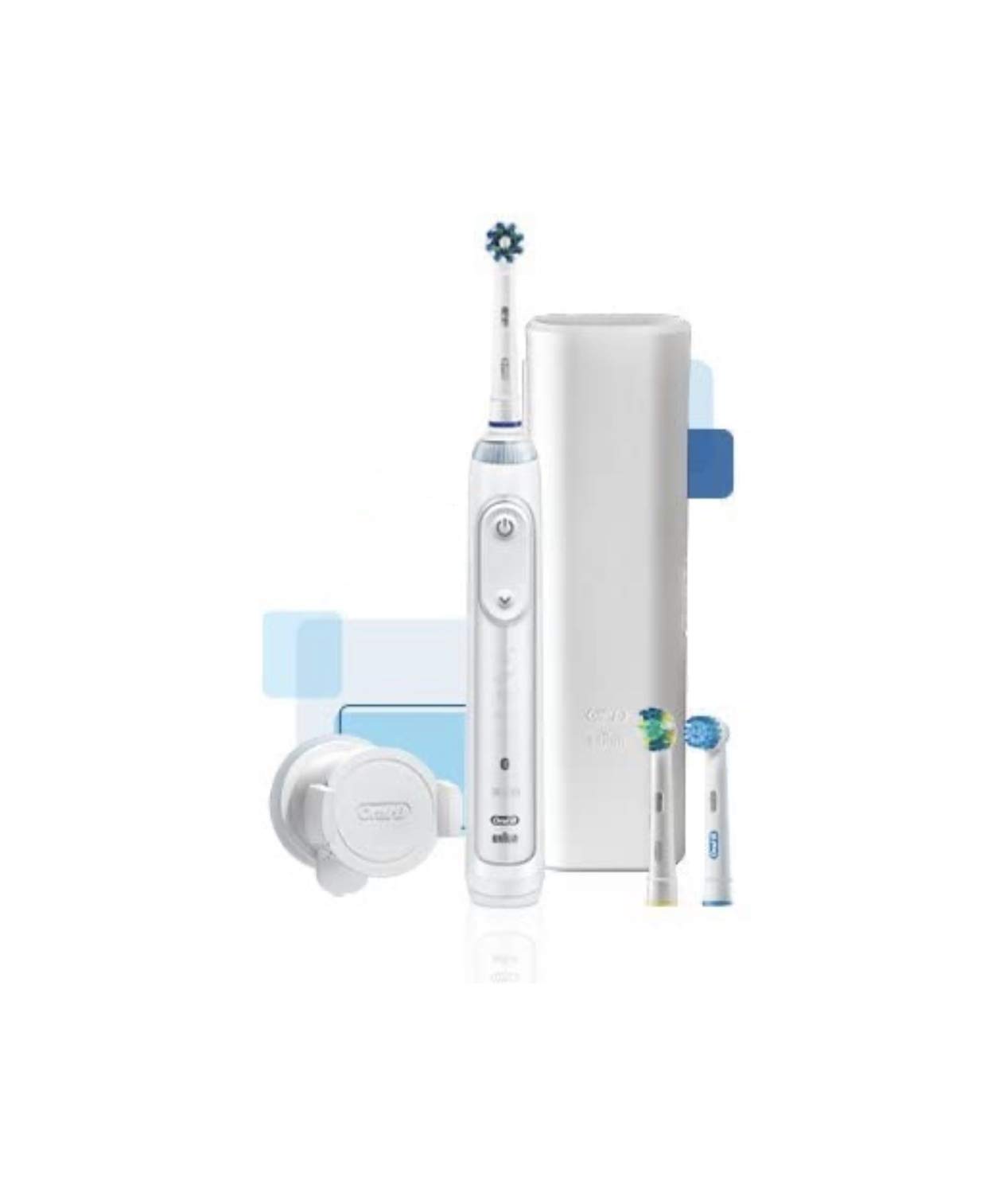 Oral-B Genius Pro 8000 Bluetooth Electric Toothbrush - Smart Rechargeable Toothbrush with Pressure Sensor & 6 Cleaning Modes for Whitening, Gum Care & Deep Cleaning - Perfect for Travel & Family Use