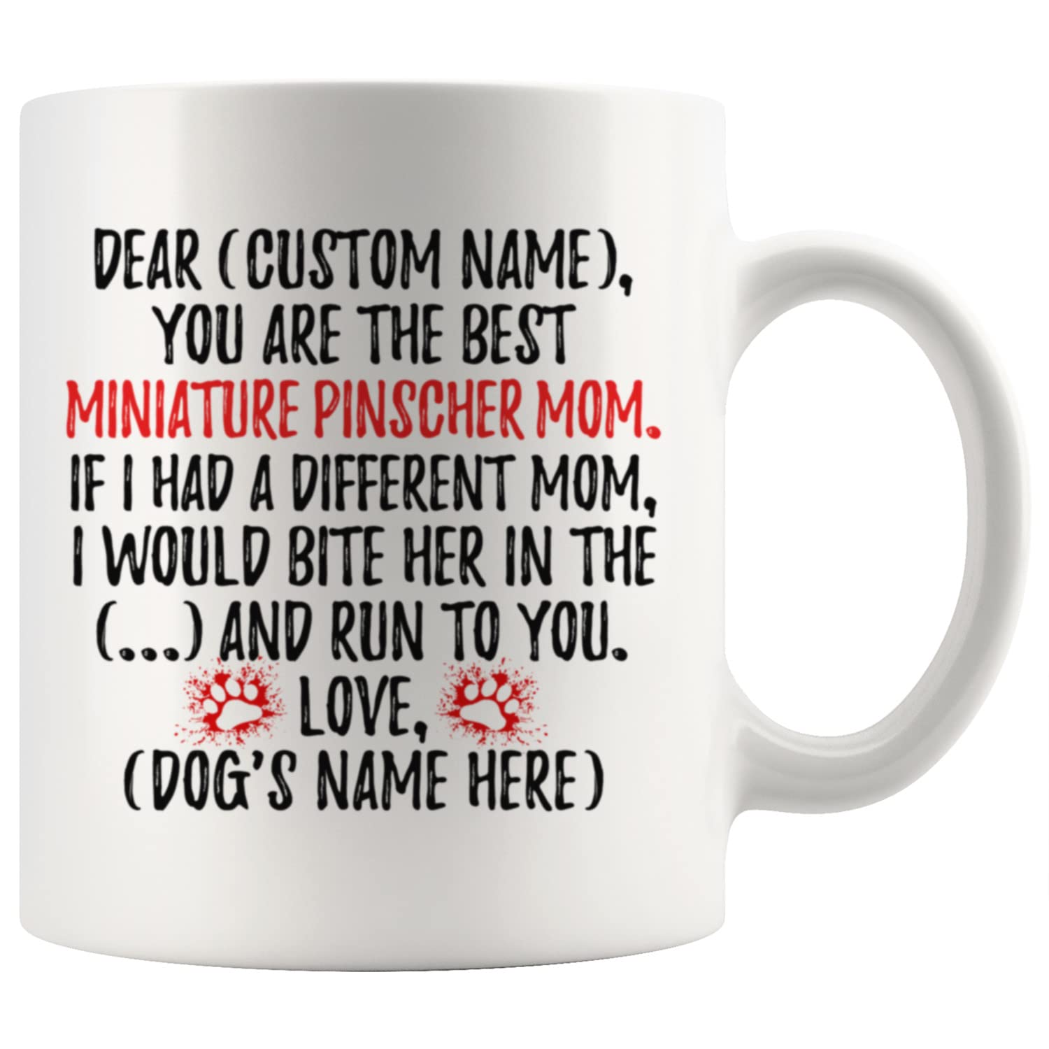 Personalized Miniature Pinscher Dog Mom Coffee Mug - 11oz Ceramic Cup for Women, Dog Lovers Gift - Perfect for Morning Coffee, Tea or Hot Chocolate at Home/Office
