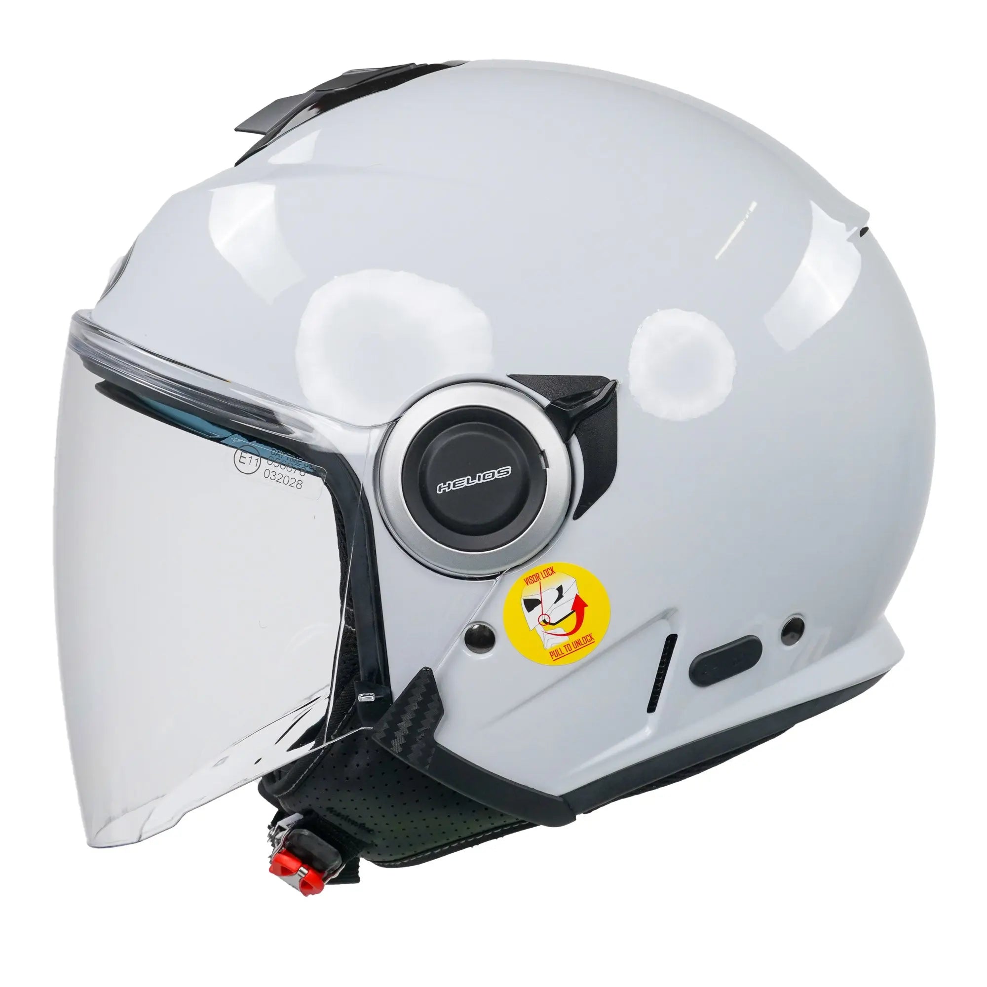 Airoh Helios Jet Gloss Concrete Grey Motorcycle Helmet - DOT & ECE Certified Full Face Helmet for Street Bikes, Racing & Urban Riding - Lightweight & Aerodynamic Design for Comfort & Safety