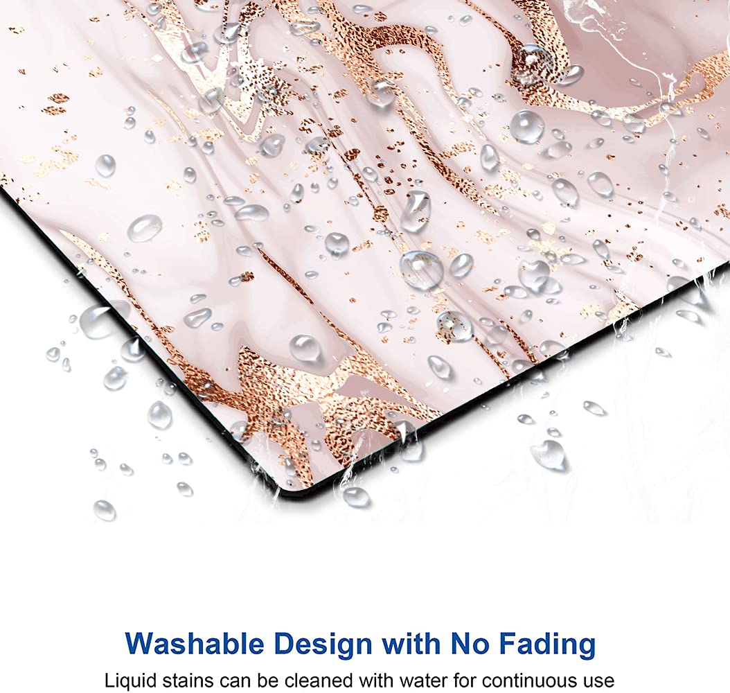 Rose Gold Marble Mouse Pad - Personalized Non-Slip Waterproof Mousepad with Custom Designs for Computer & Laptop - Smooth Rubber Base for Office, Gaming & Home Workspace