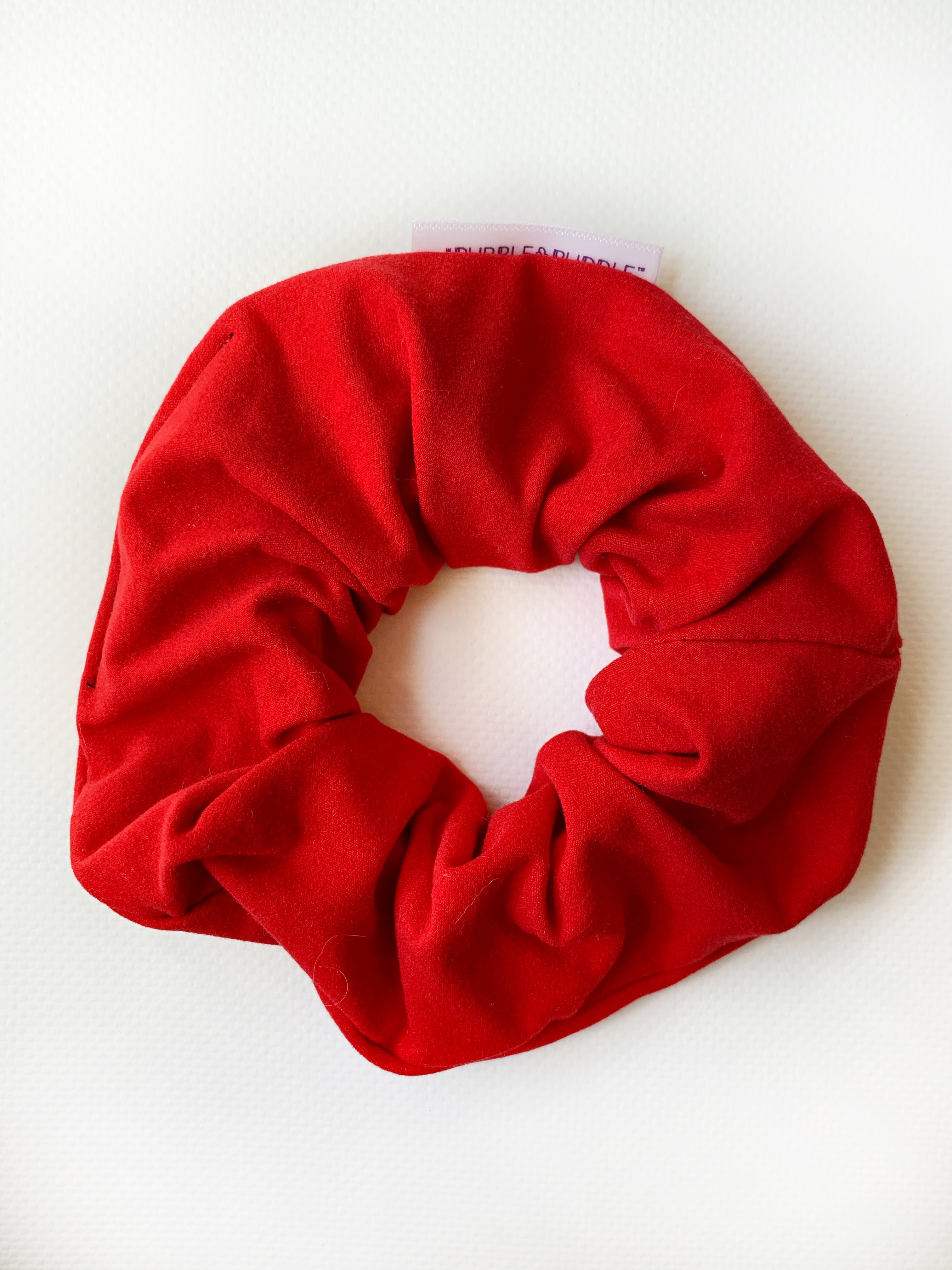 Red Scrunchie Hair Tie - Soft Elastic Hair Bands for Women & Girls - Perfect for Ponytails, Buns & Everyday Hairstyles