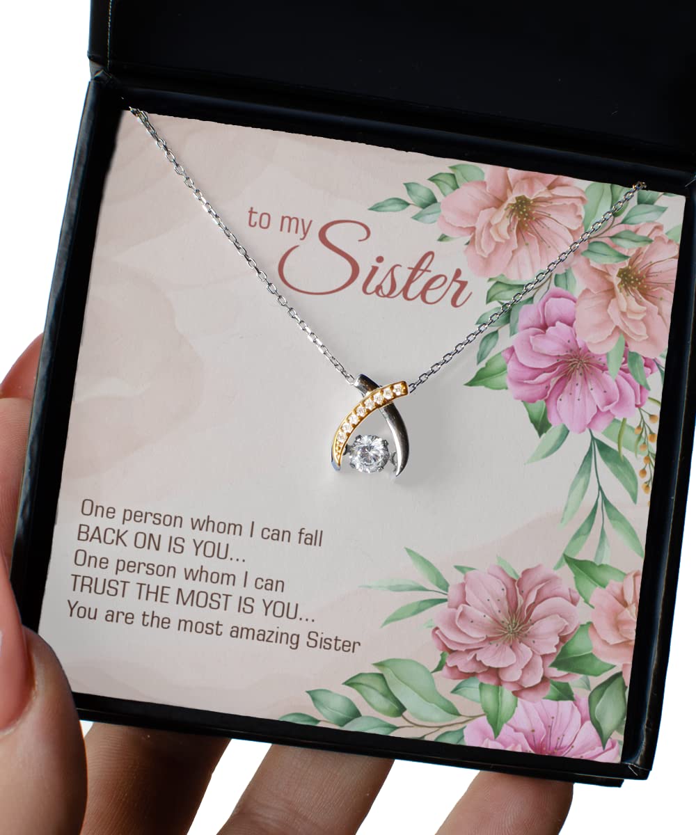 Zapbest Wishbone Dancing Necklace - Elegant Sister Gift for Birthday, Anniversary & Special Occasions | Perfect Jewelry for Dancing, Parties & Everyday Wear