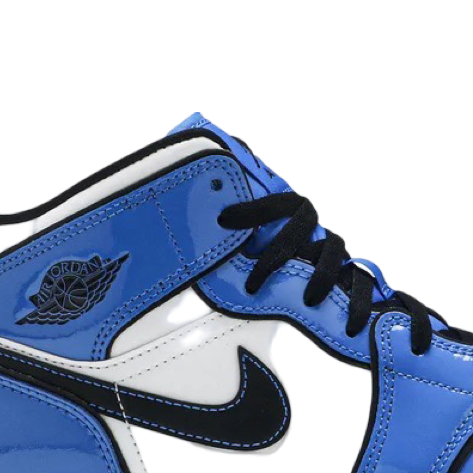 Air Jordan 1 Mid GS Sneakers - Signal Blue, White & Black Basketball Shoes for Girls - Perfect for School, Sports & Casual Wear