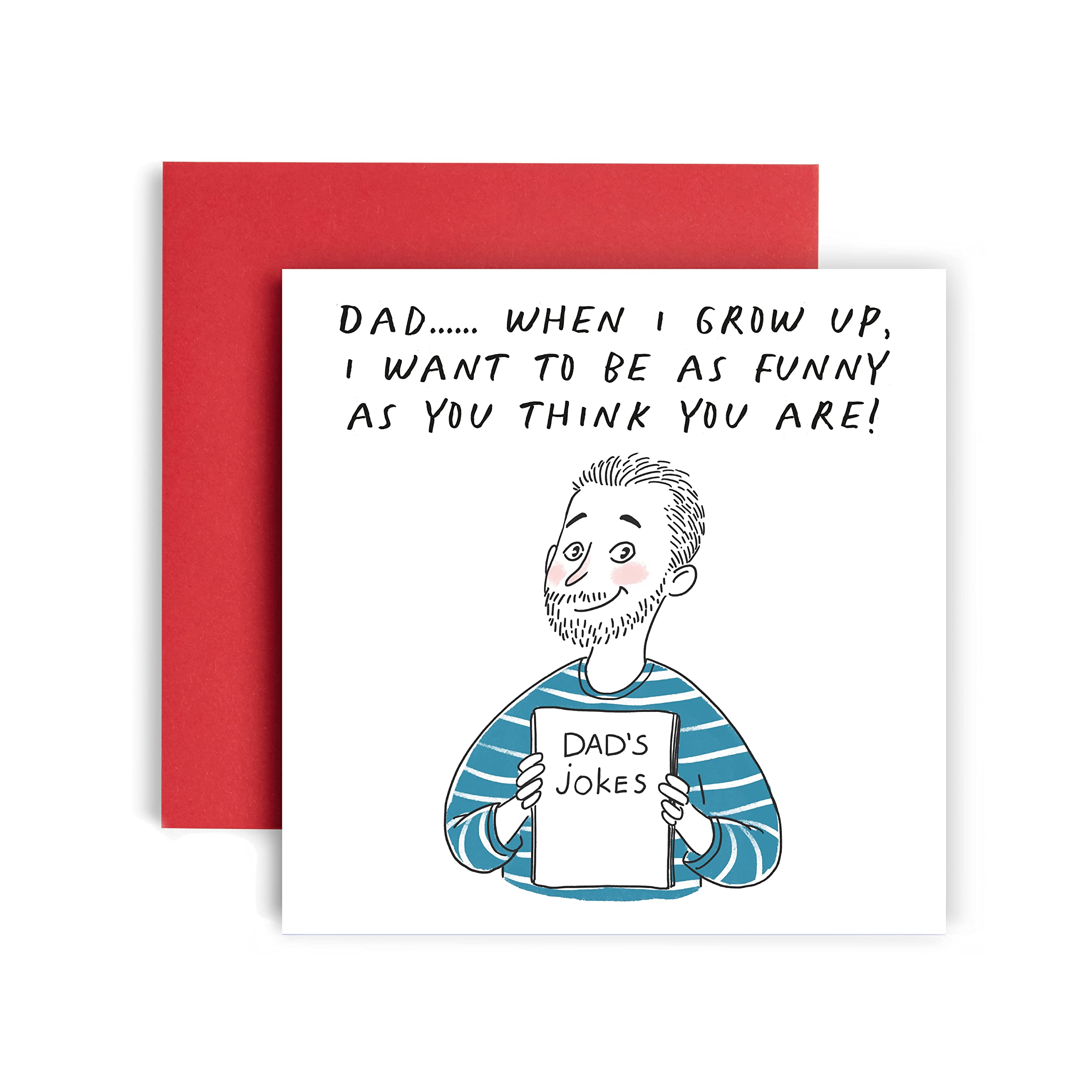 Huxters Funny Dad Birthday Card - Hilarious Dad Jokes for Father's Day & Birthday - 5.8x5.8 Inch Square Greeting Card - Perfect Gift for Dad, Husband, Grandpa - Great for Father's Day, Birthday Celebrations & Special Occasions