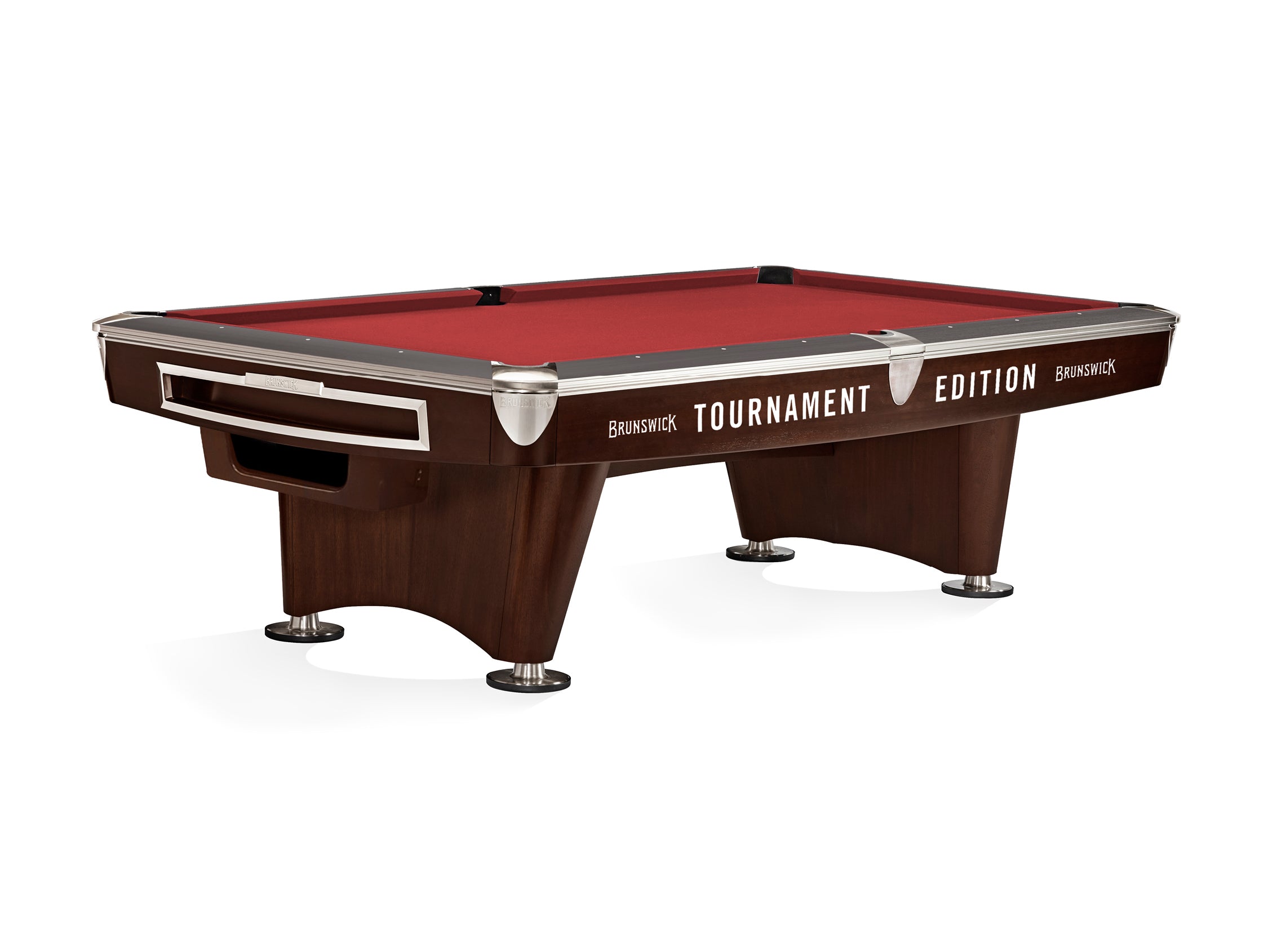 Brunswick Gold Crown VI 9-Foot Tournament Billiard Table - Espresso & Skyline Walnut Finish for Professional Pool Players & Game Rooms