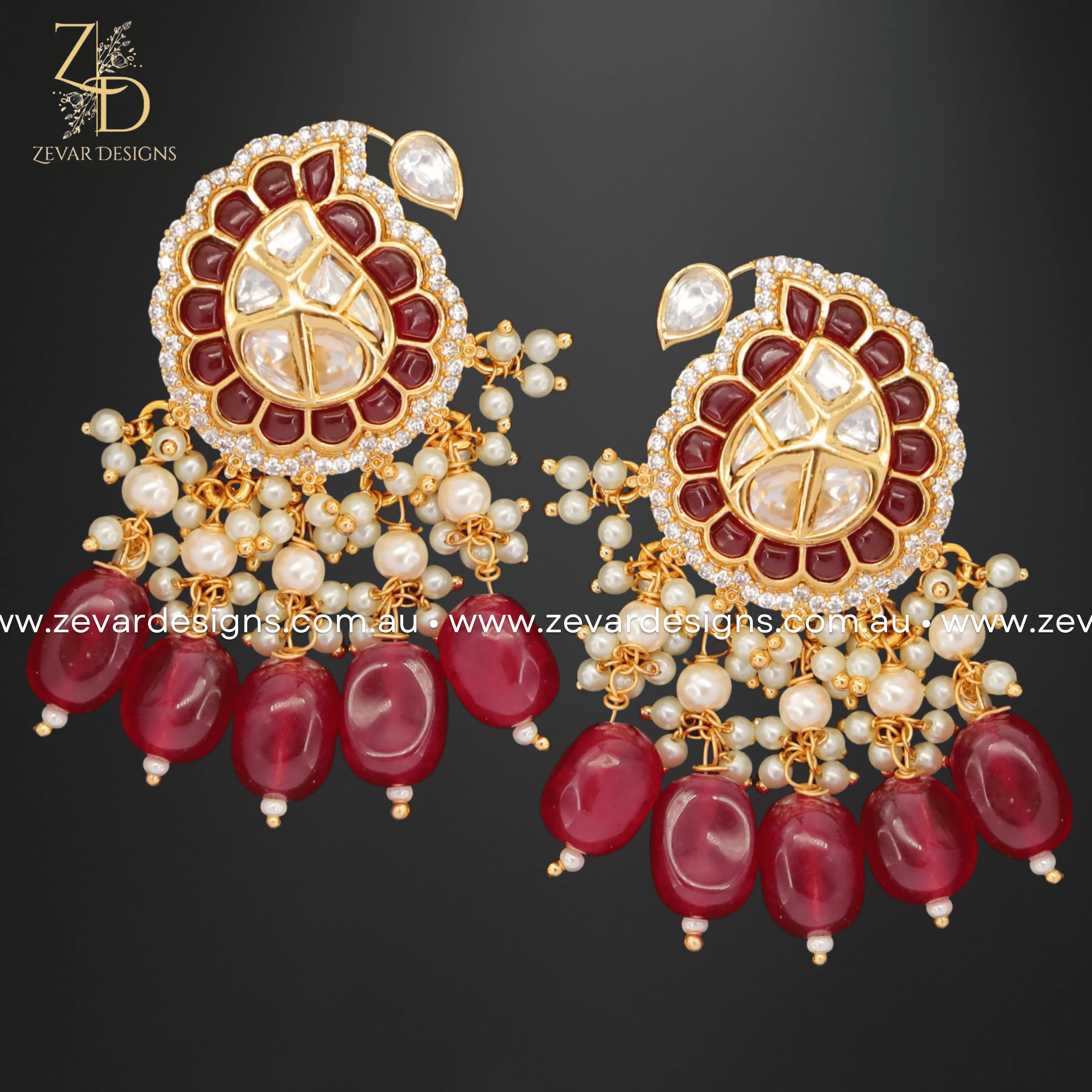 Exquisite Kundan Polki Choker Necklace with Ruby Red Drops | Indian Bridal Jewelry | Perfect for Weddings, Parties & Special Occasions