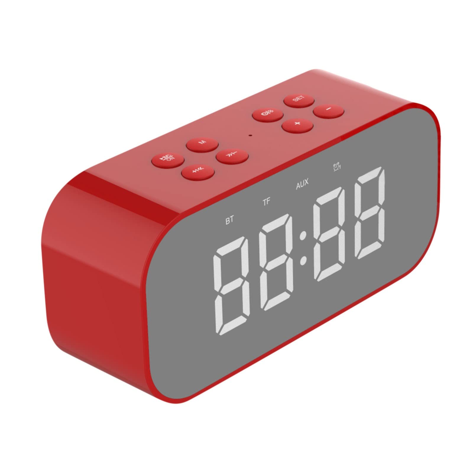 Wireless Bluetooth Alarm Clock Speaker - High Power Waterproof Portable Column Speaker with Subwoofer for PC, Computer, FM Radio | Perfect for Bedroom, Office & Outdoor Music
