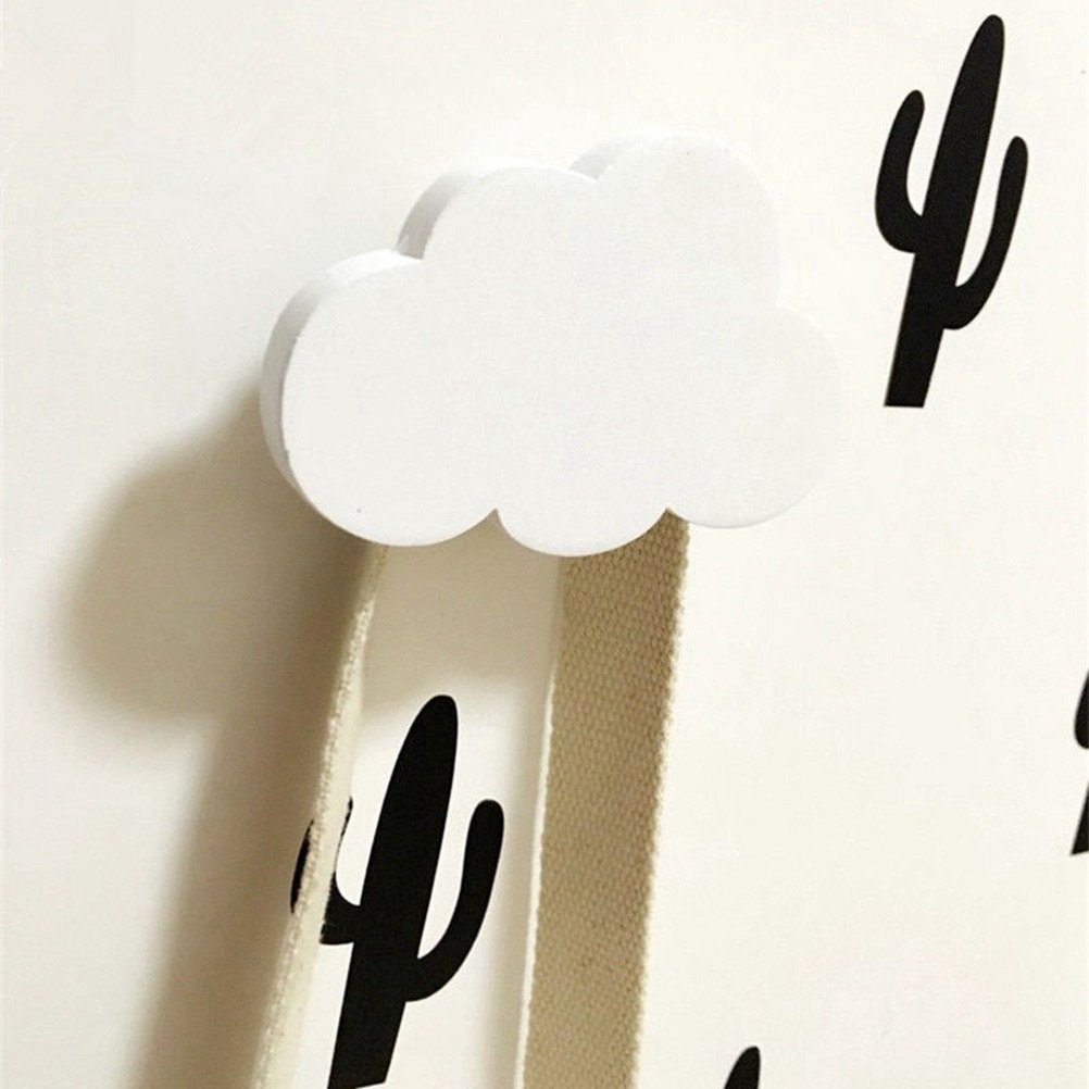 Daycount® White Wooden Cloud Wall Decor - Handcrafted Cloud Shaped Hangers for Home & Living Room Wall Decoration - Perfect for Nursery, Bedroom, and Boho Style Interior Design