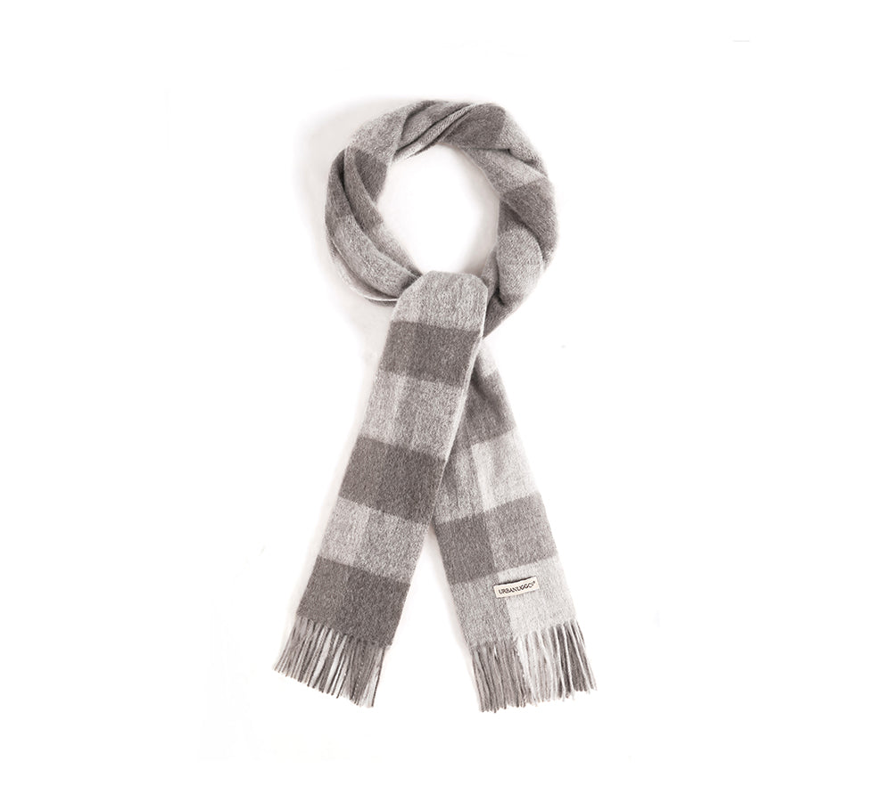 Urban UGG® 100% Wool Check Scarf Zoe - Warm Plaid Winter Scarf for Women - Perfect for Cold Weather, Outdoor Activities & Fashion Accessories