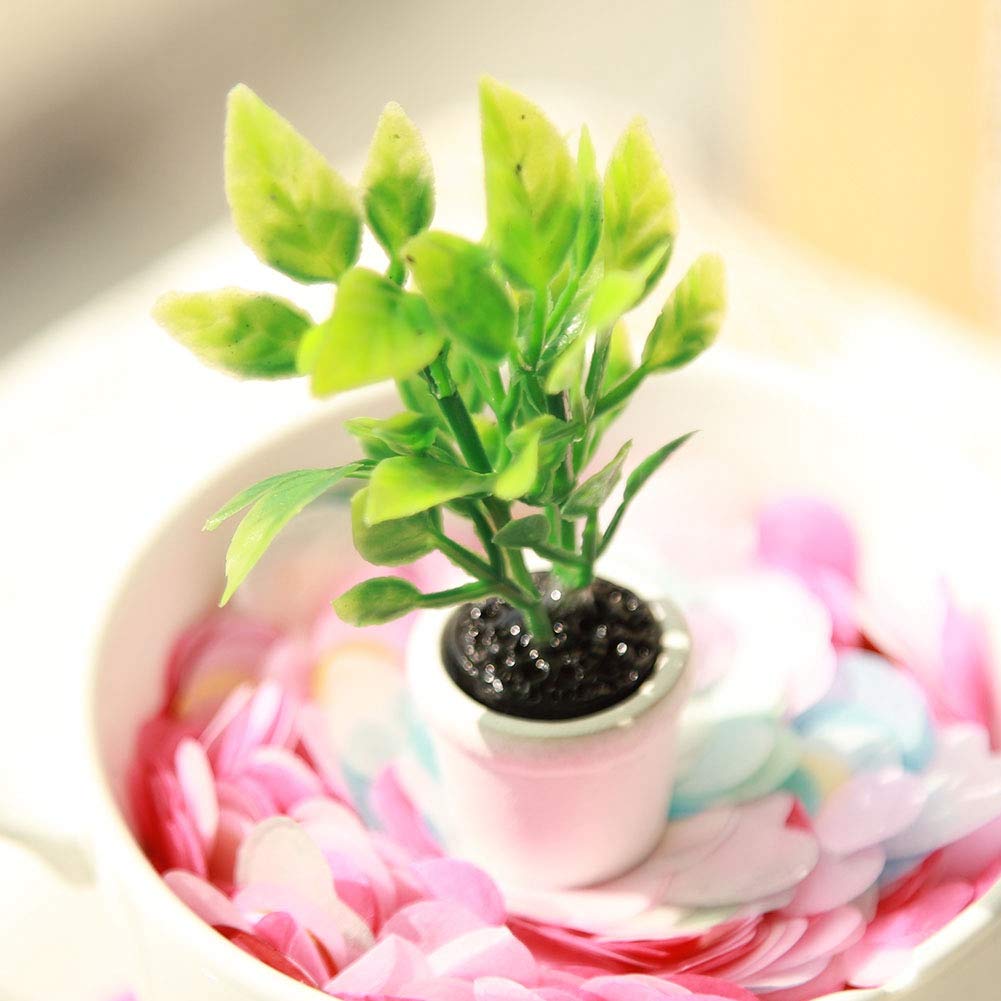 Fdit Artificial Miniature Green Plant Bonsai - Fake Potted Plant for Home, Office, Garden Decor - Perfect for Tabletop, Shelf, and Indoor Greenery Decorations