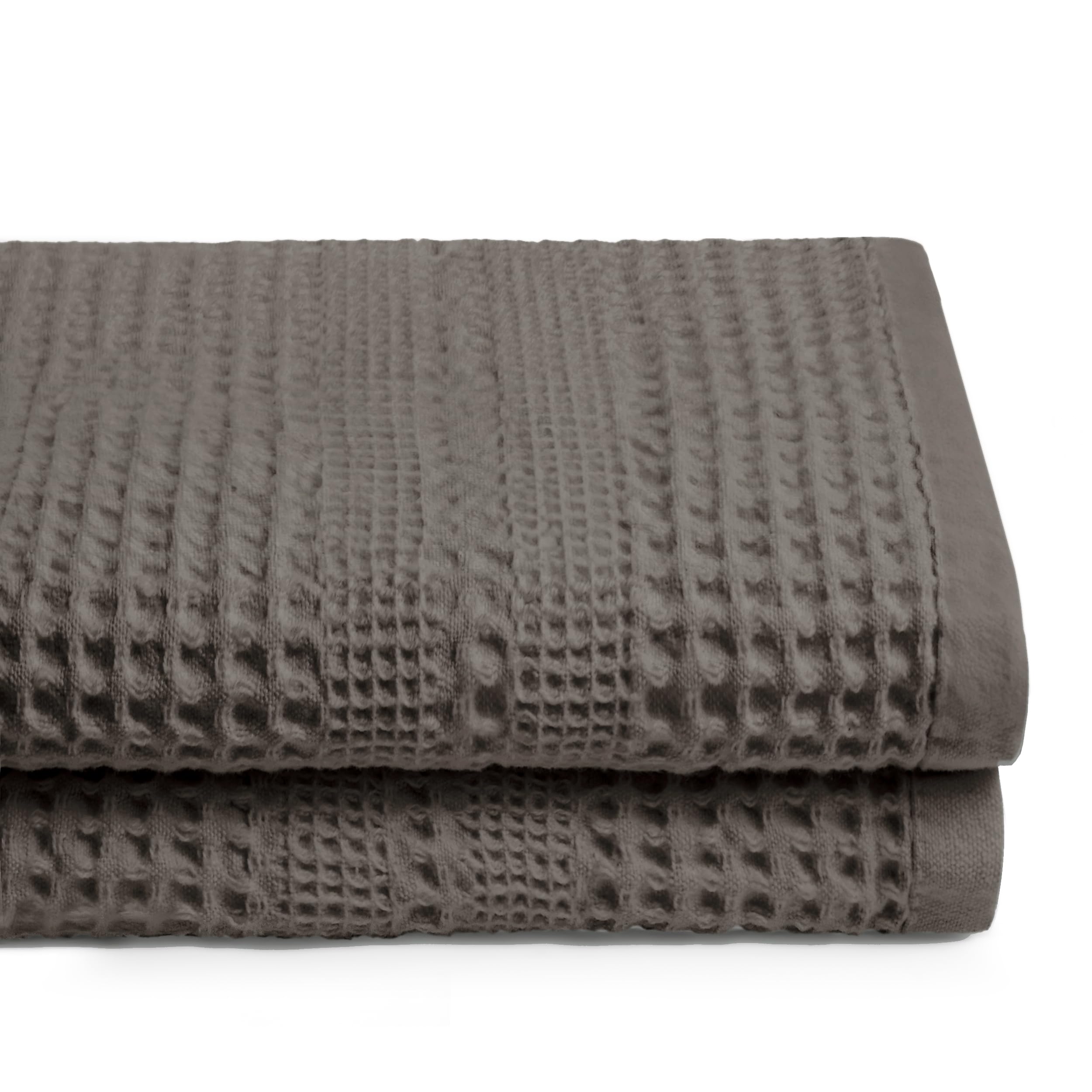 GILDEN TREE 100% Cotton Waffle Bath Towels Set of 2 | Ultra Absorbent Quick Dry Bathroom Towels | Large Lightweight Travel Towel for Gym, Beach & Spa (Classic Stone)