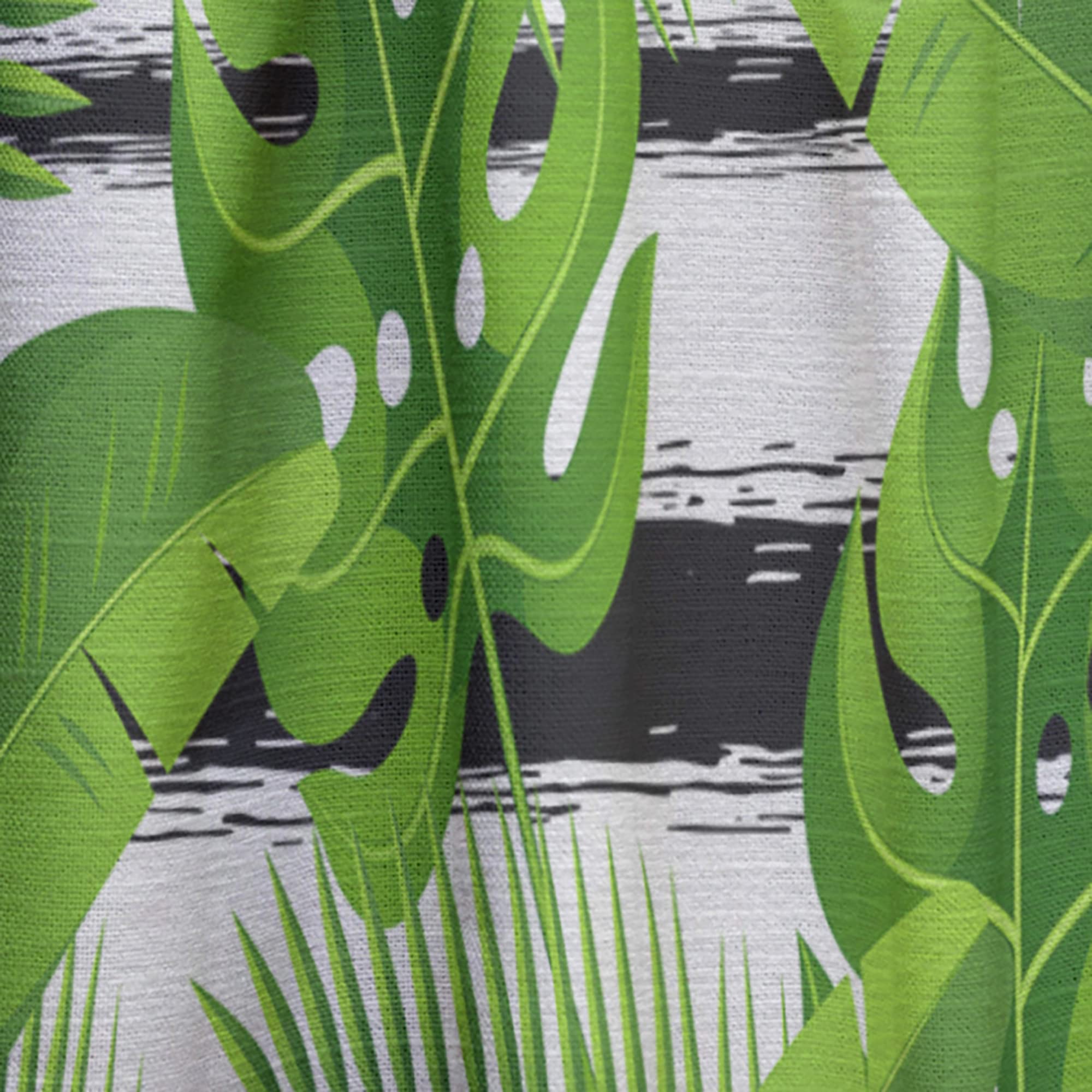 DesignQ Tropical Palm Leaf Print Blackout Curtains - Thermal Insulated Single Panel (52x95 inches) for Bedroom & Living Room - Perfect for Privacy, Light Control & Energy Savings