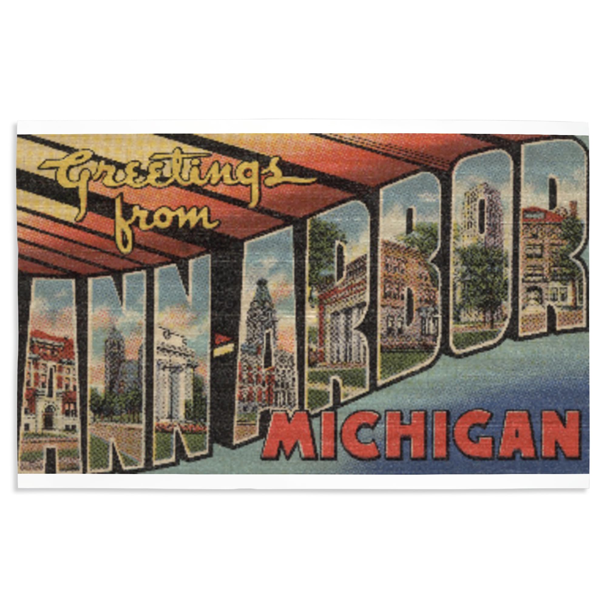 Lantern Press 16x24 Inch Giclee Art Print - Greetings from Ann Arbor Michigan Wall Decor - Perfect for Home, Office & Gift Giving
