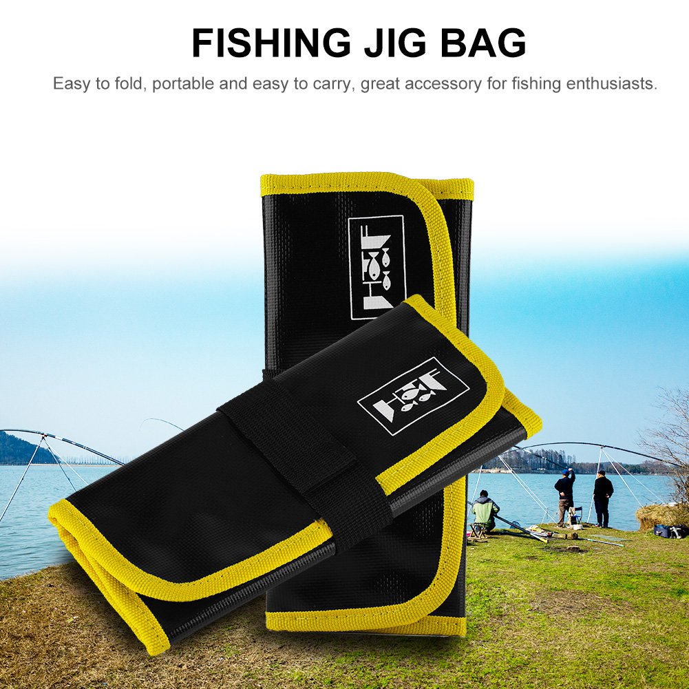 Portable Fishing Lures Storage Bag - Waterproof Tackle Organizer for Saltwater & Freshwater Fishing (Yellow) | Perfect for Jig Baits, Hooks & Fishing Accessories | Great for Boat, Kayak & Shore Fishing