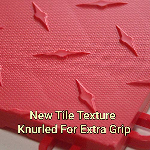 Trac Step Modular Interlocking Garage Floor Tiles - Red (100-Piece Set) | Durable & Easy to Install for Home Gym, Workshop, and Garage Organization