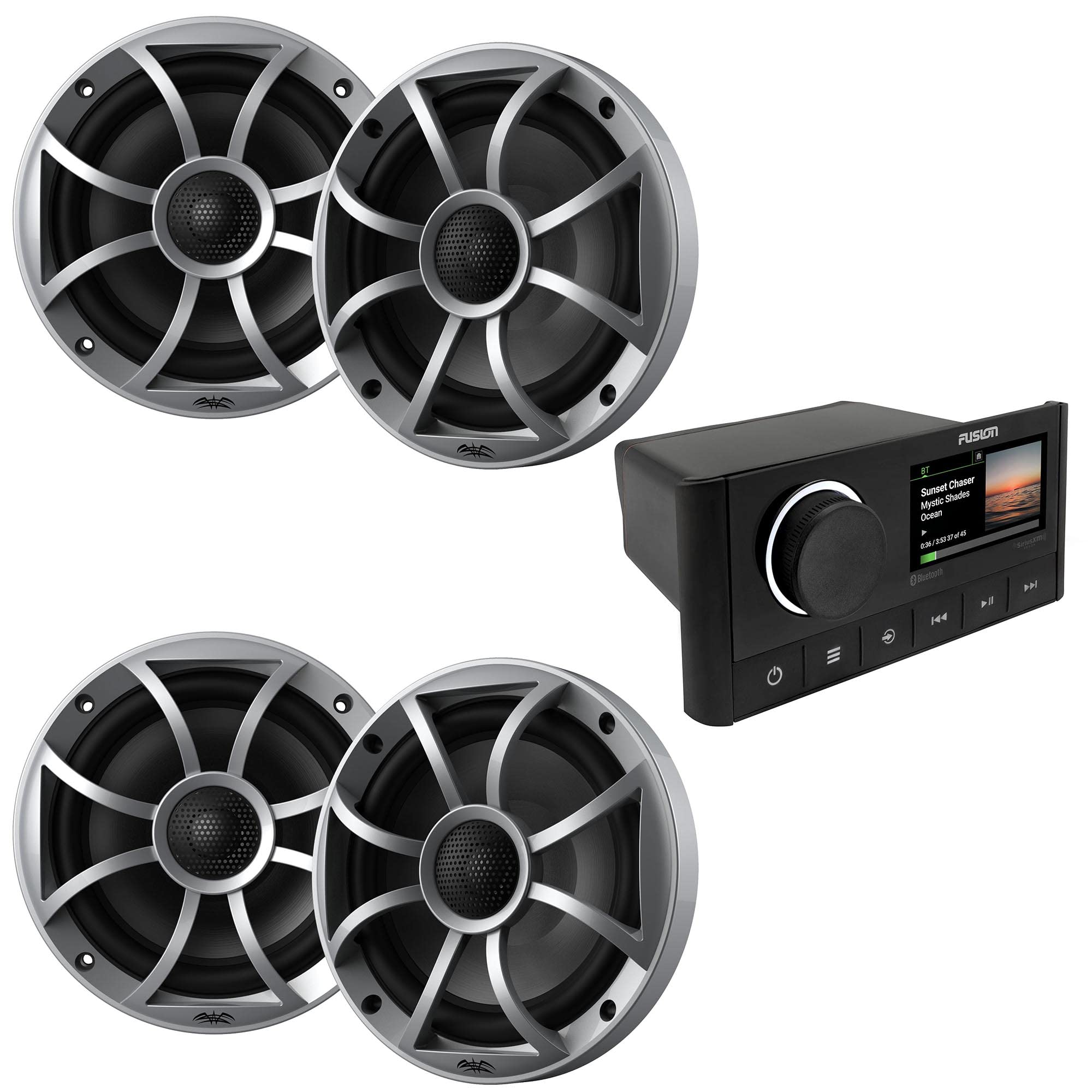 Fusion MS-RA670 Marine Stereo Receiver with 2 Pairs Wet Sounds Recon6-S 6.5