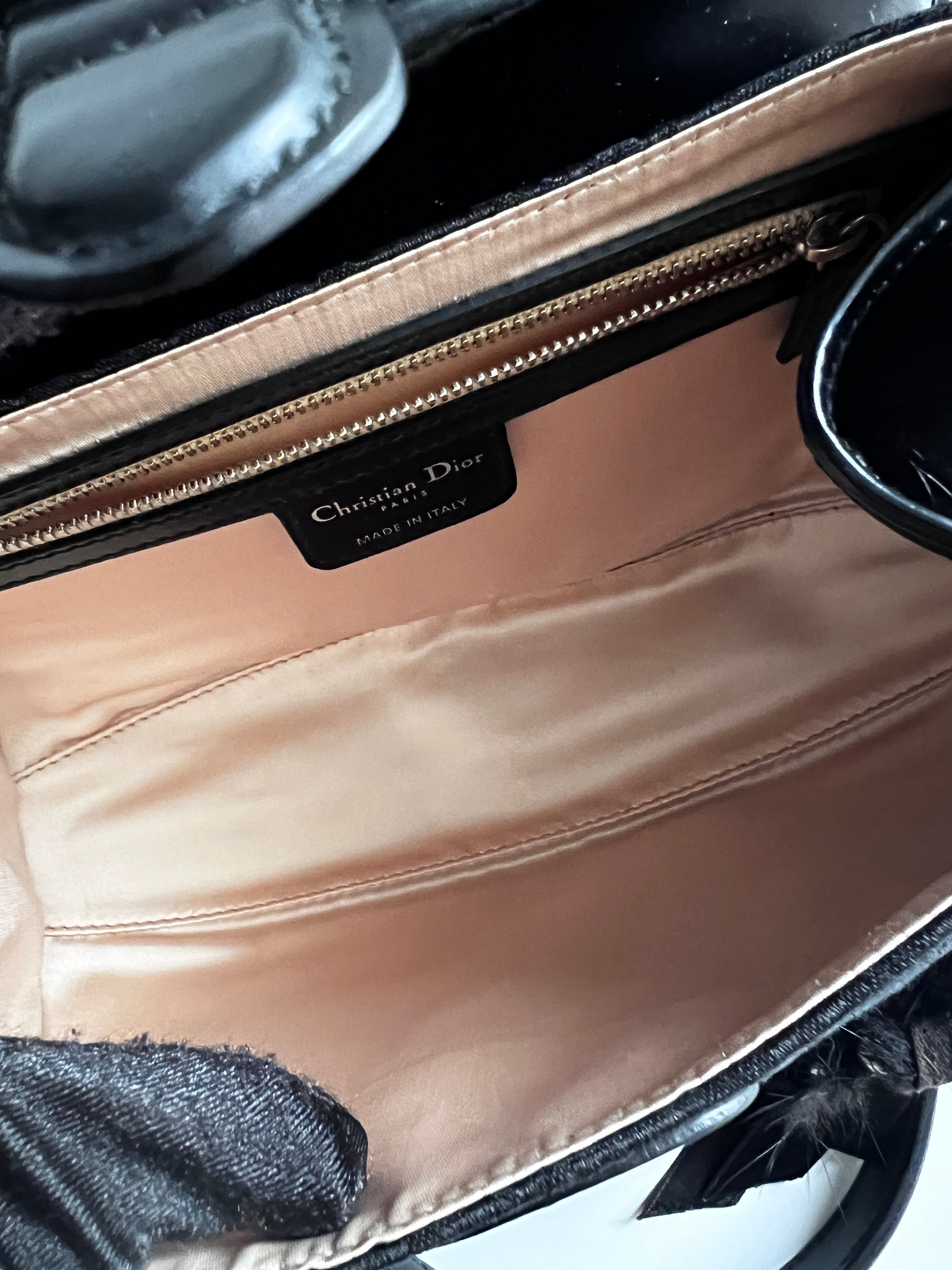 Dior Small Punk Bag with Mink Fur Decoration - Stylish Crossbody Purse for Women, Perfect for Parties, Dates & Night Out