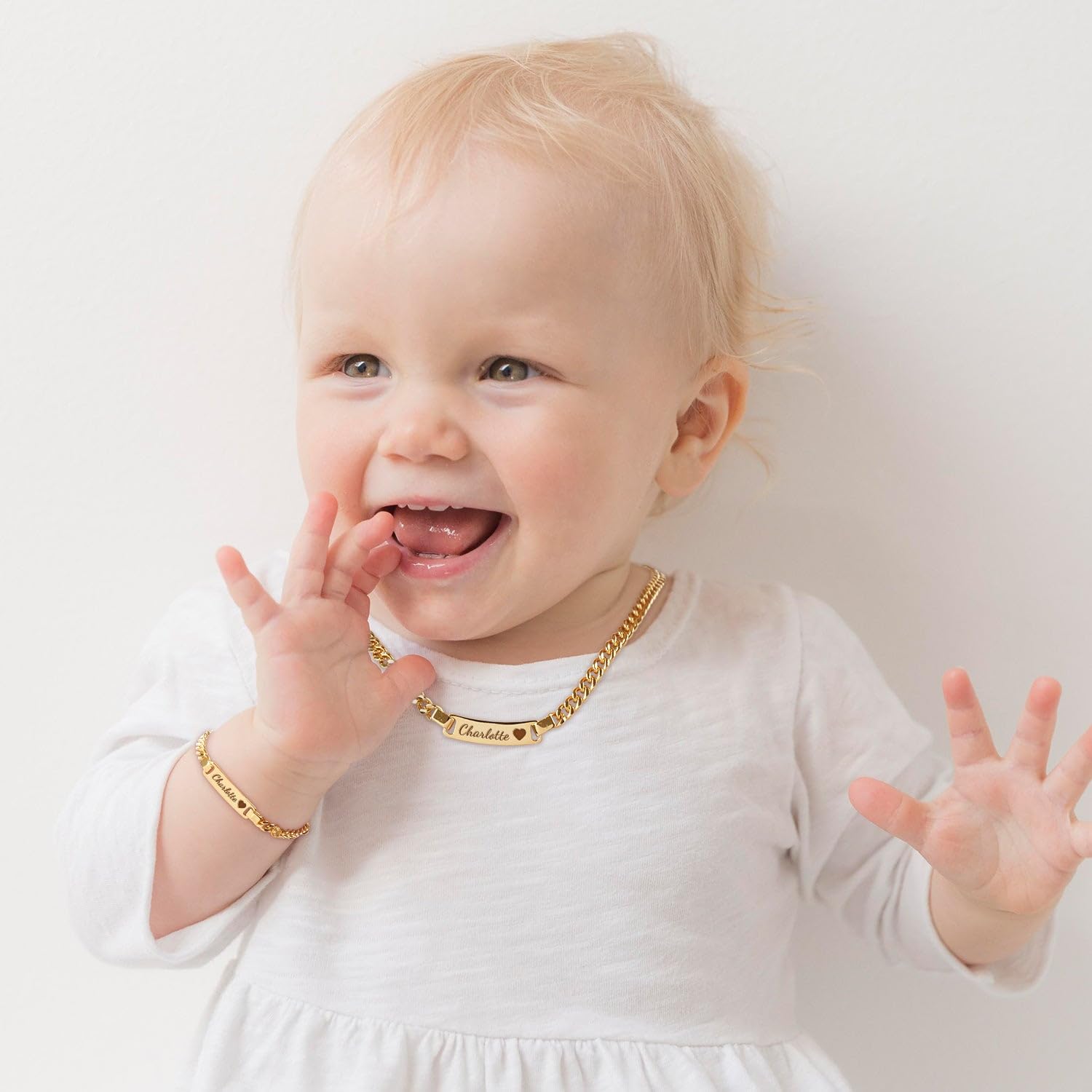 Personalized Adjustable 18K Gold-Plated Baby Name Bracelet for Girls - Custom Toddler Jewelry Gift for Birthdays, Baptism & Special Occasions | Perfect for Newborns, Christenings & First Birthday Celebrations