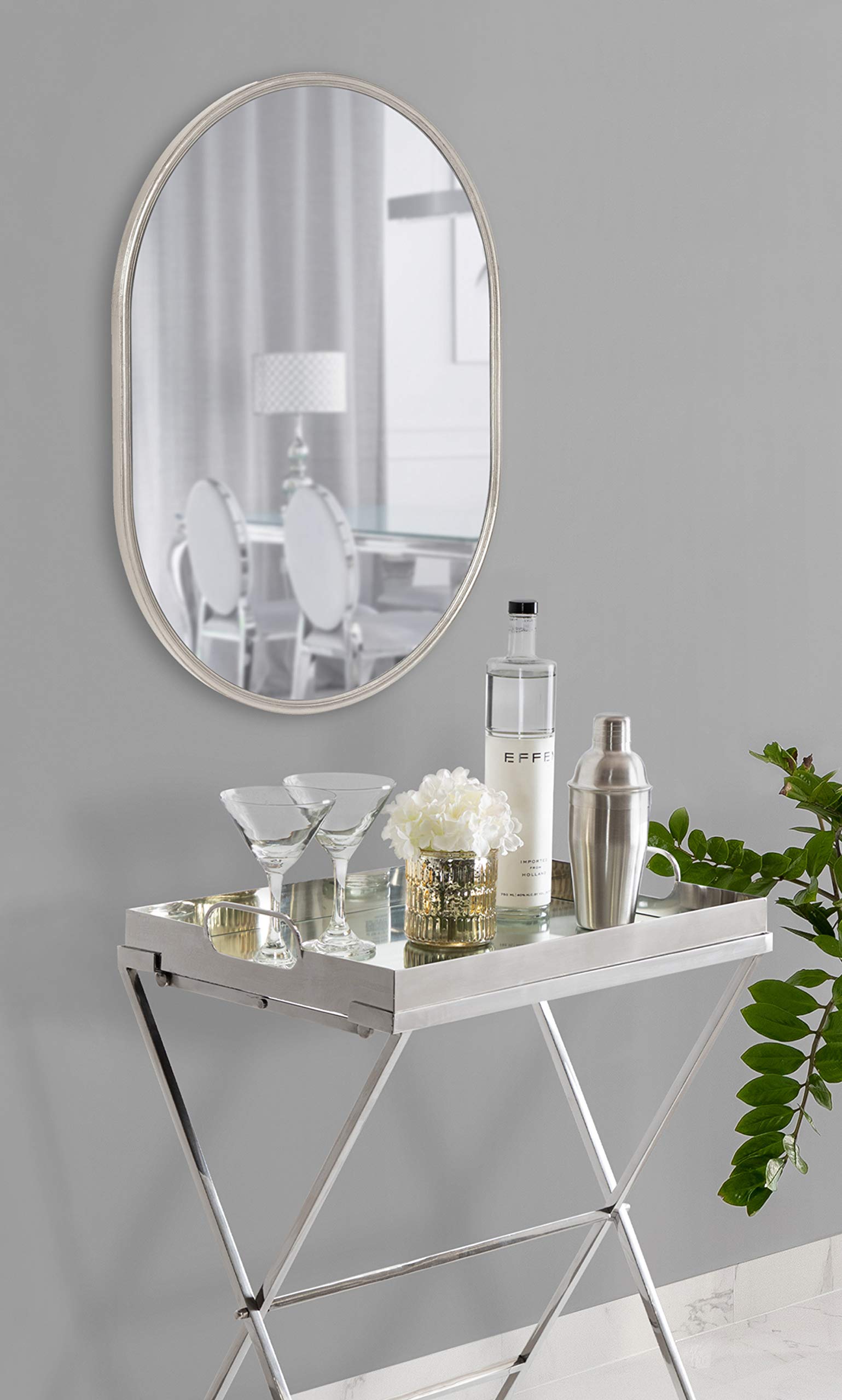 Kate and Laurel Caskill Mid-Century Framed Capsule Wall Mirror - 18