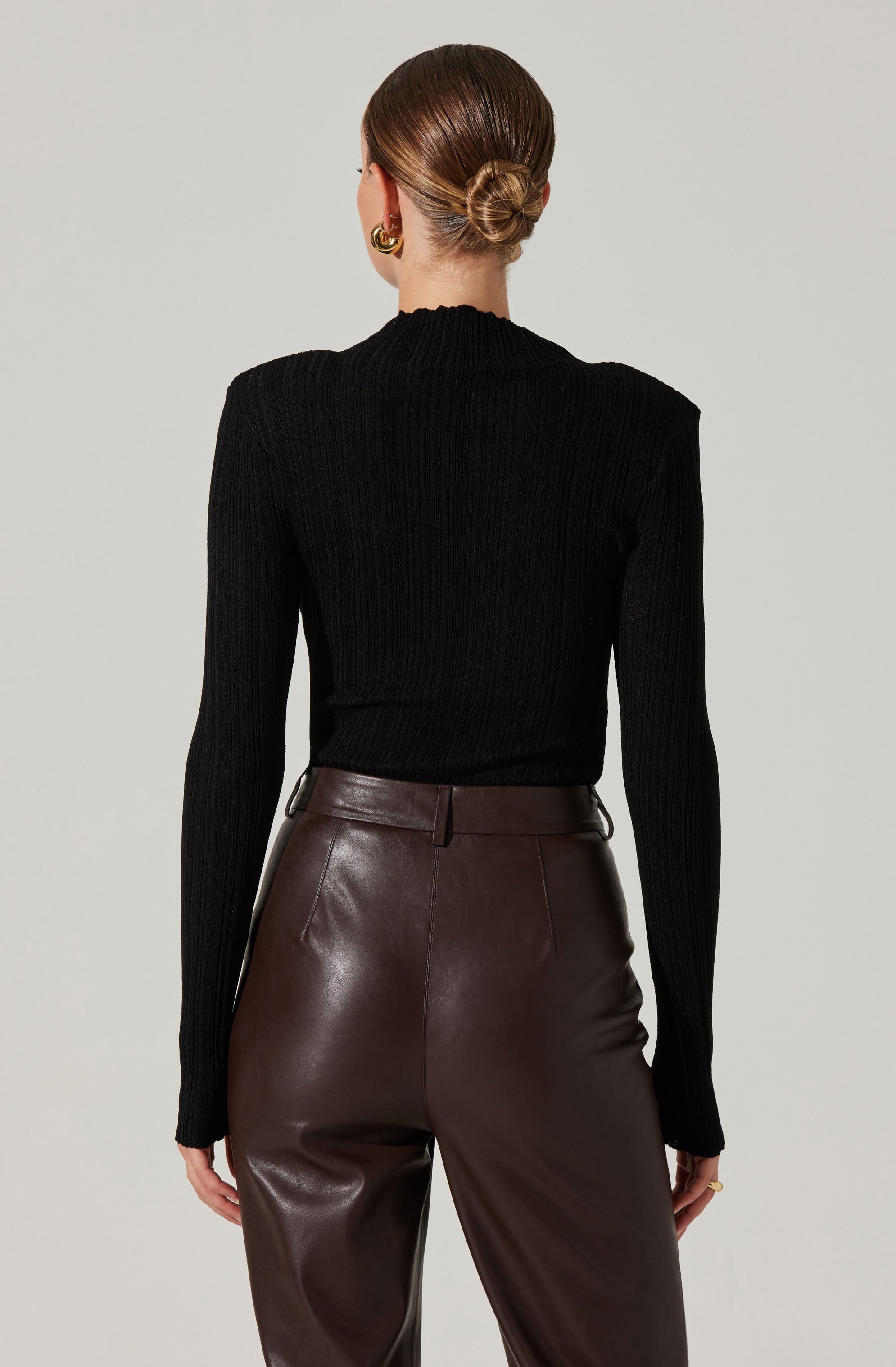 Roslin Ribbed Mock Neck Sweater for Women - Cozy Winter Knit Pullover - Perfect for Casual Outfits, Office Wear & Holiday Gatherings