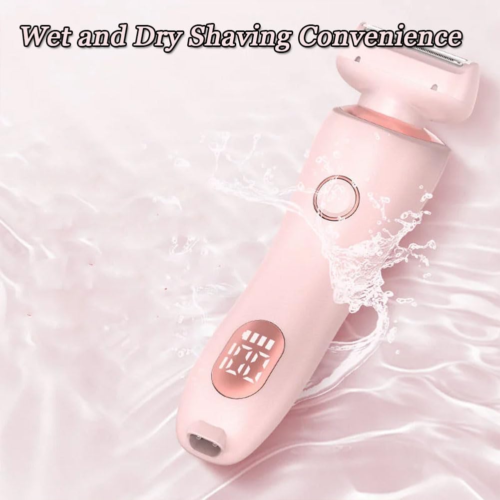 Smooth Shave Razor for Women - Multifunctional Electric Shaver with Removable Head for Legs, Arms, Underarms & Bikini Area - Pink | Painless Hair Removal for Sensitive Skin, Travel & Gym Use