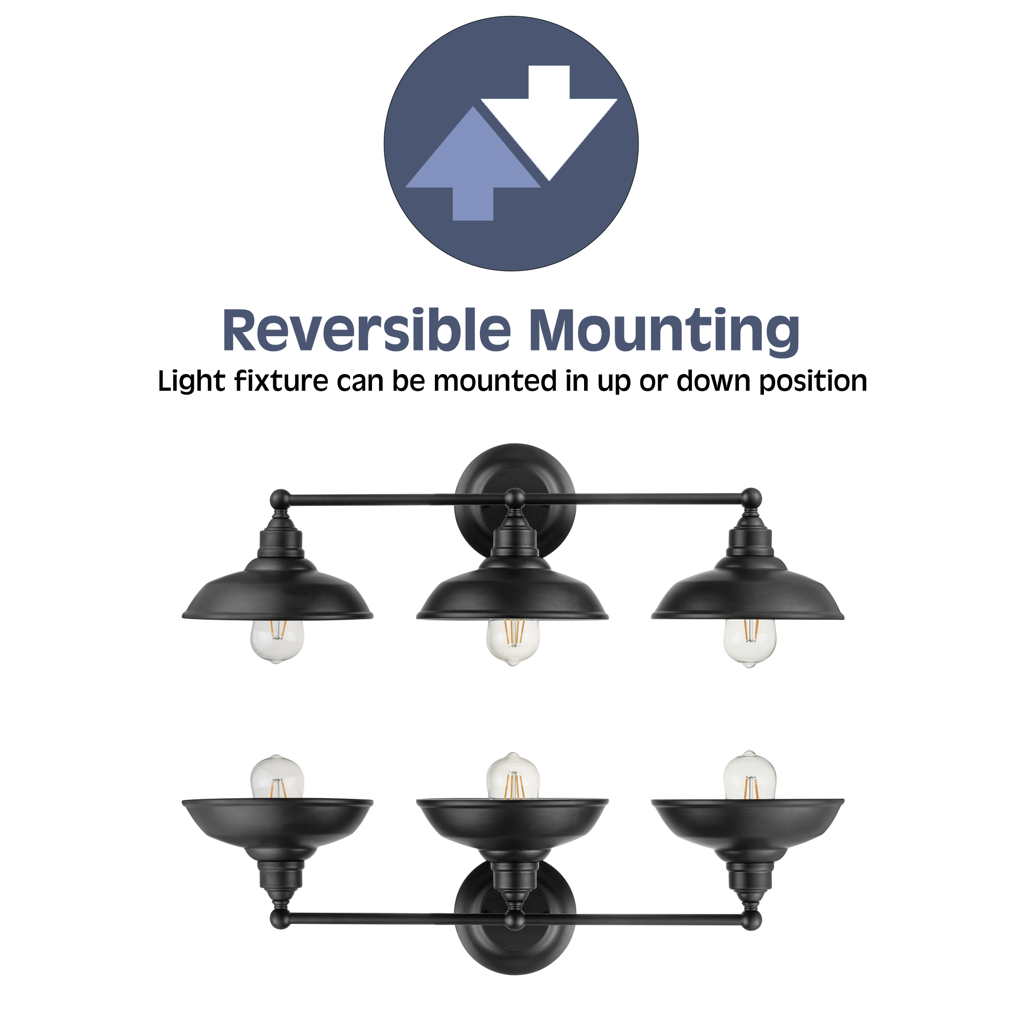 Lyndan 3-Light Vanity Light Fixture in Matte Black - Perfect for Bathroom, Bedroom, and Dressing Room Lighting