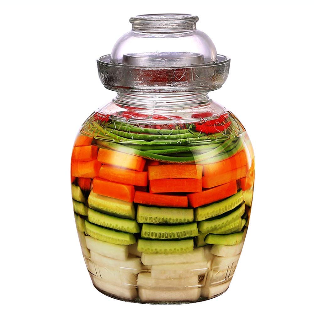 KAUTO 2.5L Wide Mouth Glass Storage Jars with Lids - Airtight Mason Jars for Pickles, Sauerkraut, Canning, Dry Food & Kitchen Organization - Perfect for Home Preserving, Pantry Storage & DIY Crafts