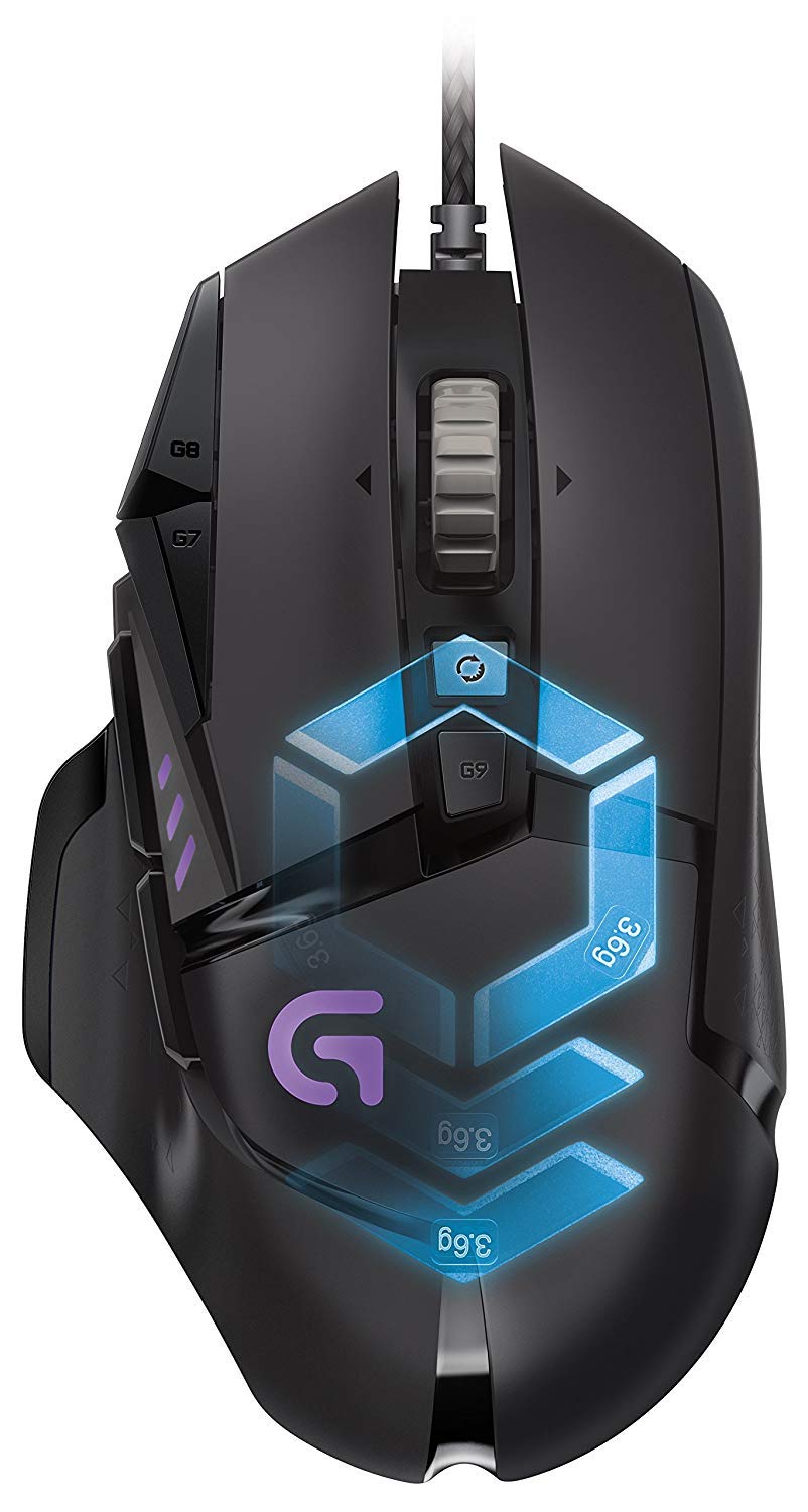 Logitech G502 Proteus Core Tunable Gaming Mouse - Adjustable Weight & Balance, Customizable Buttons & RGB Lighting for PC Gaming, FPS, MMO & eSports