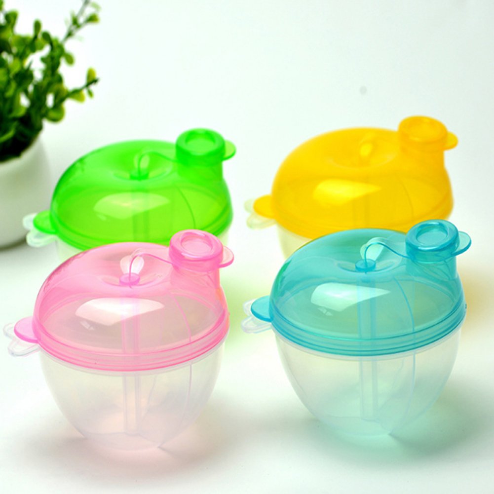3-Compartment Baby Milk Powder Dispenser - Leak-Proof, Non-Spill Formula Container with 3 Color Options | Perfect for Travel, Daycare & On-the-Go Feeding