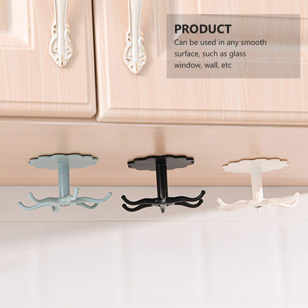 4-Pack Hemoton Swivel Retractable Hooks - Heavy Duty Metal Wall Hooks for Kitchen, Bathroom, Robe, Keys, Hats & Utensils | 360° Rotating Ceiling Hangers for Space Saving Organization (Silver)
