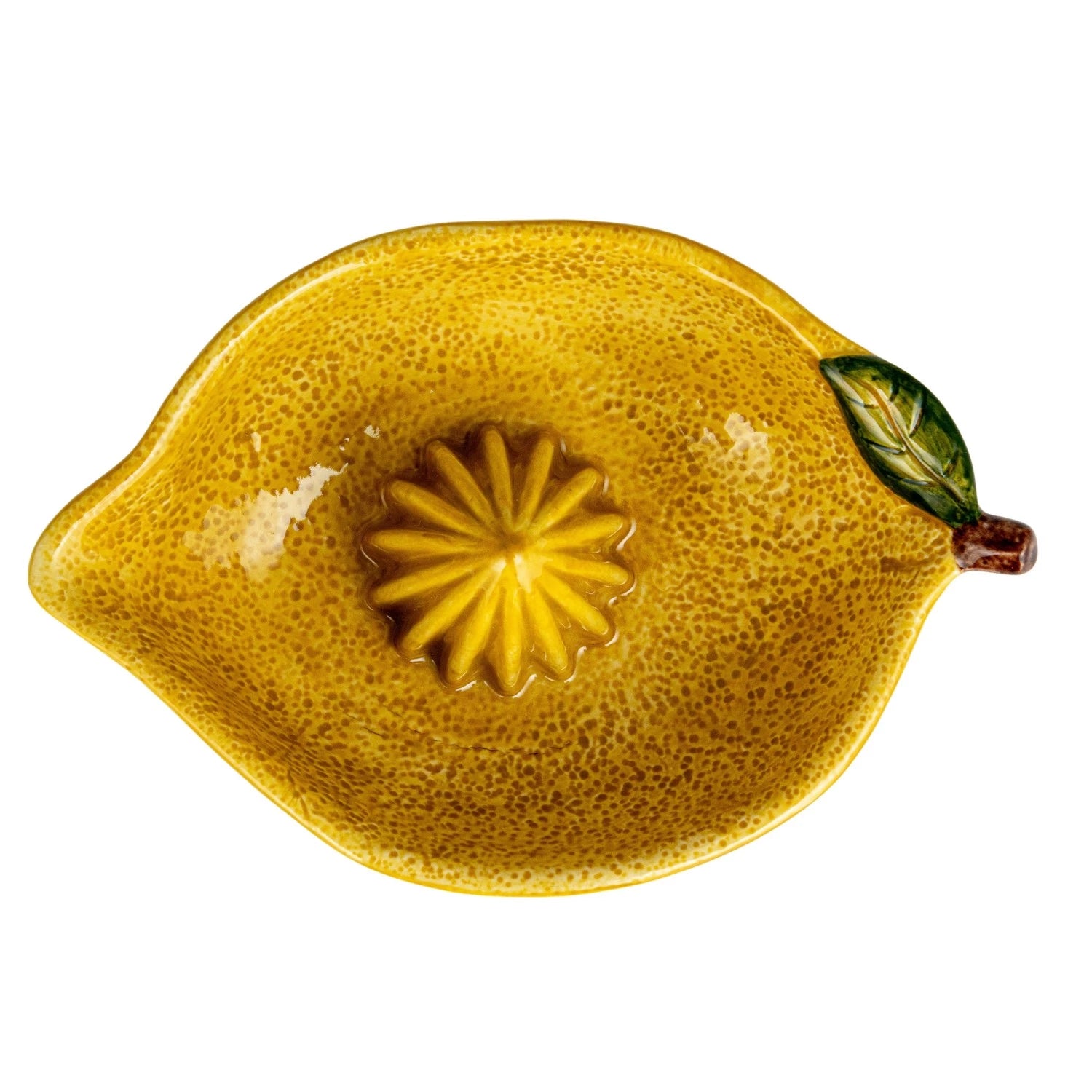 Hand Painted Stoneware Lemon Shaped Juicer - Ceramic Citrus Press for Lemon Lime Orange - Perfect for Fresh Juice, Cocktails & Kitchen Decor