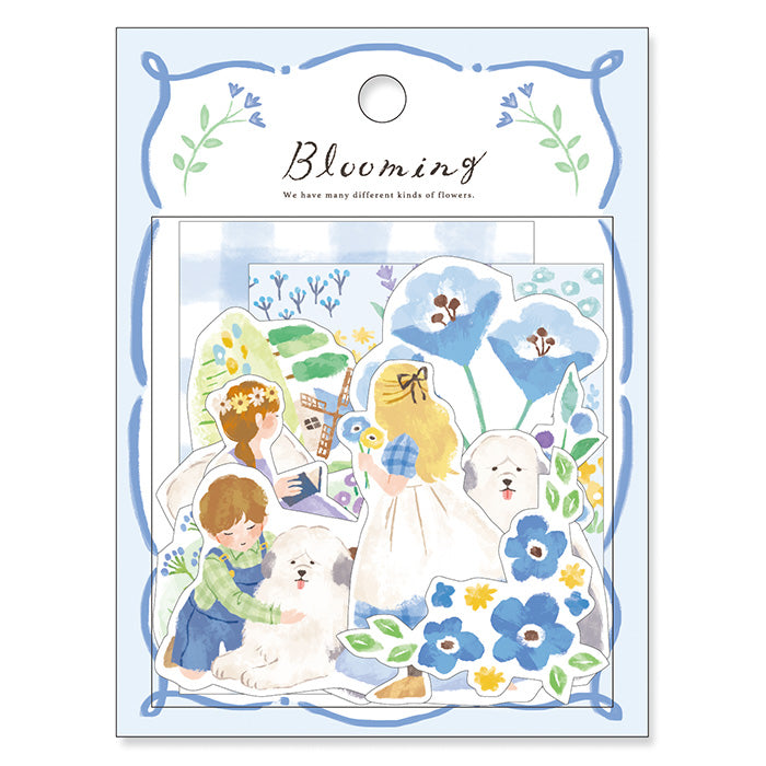 Blooming Flake Sticker - Blue Decorative Vinyl Stickers for Scrapbooking, Journals, Laptops & DIY Crafts