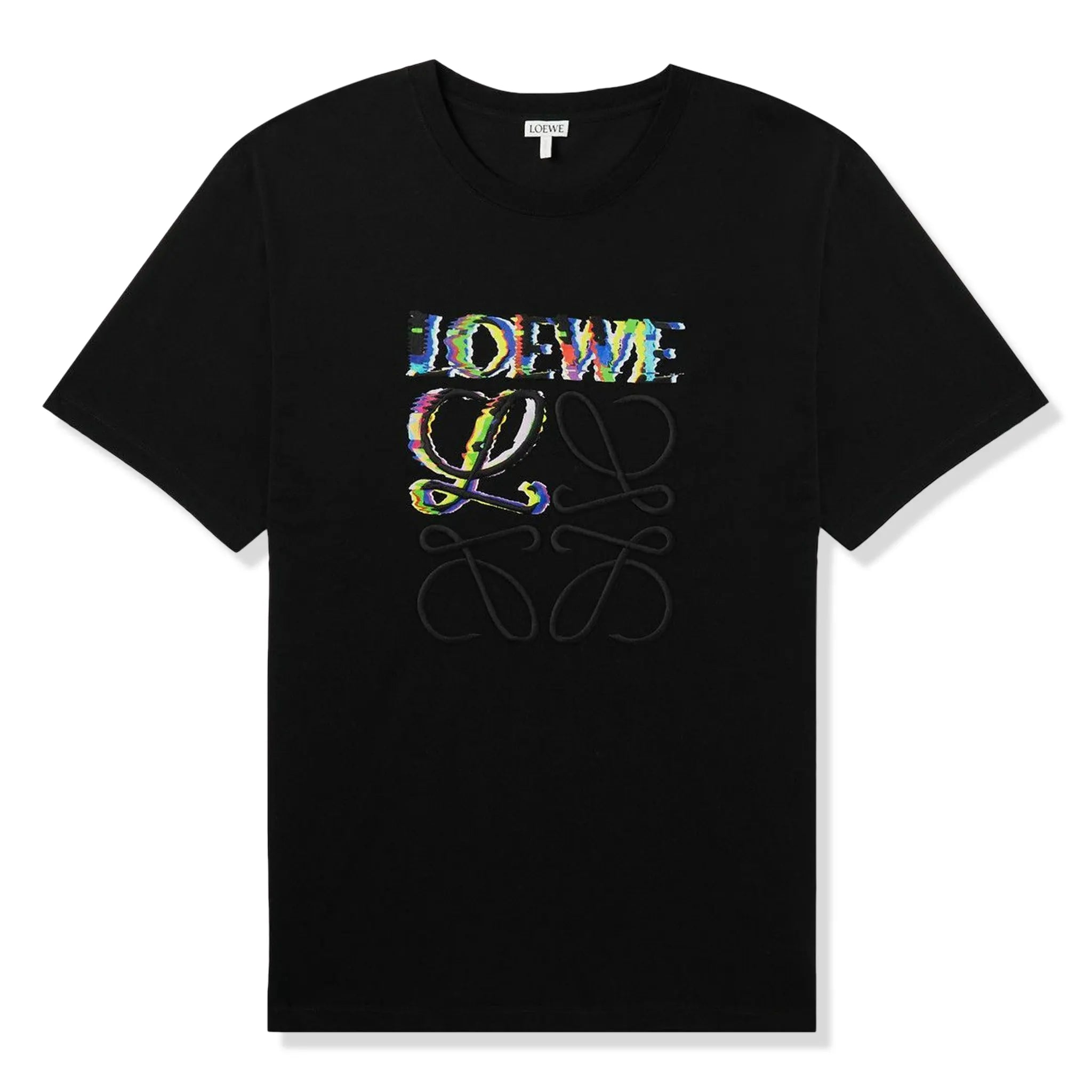Loewe Glitch Anagram Relaxed Fit Black T-Shirt for Men | Casual Streetwear & Everyday Comfort
