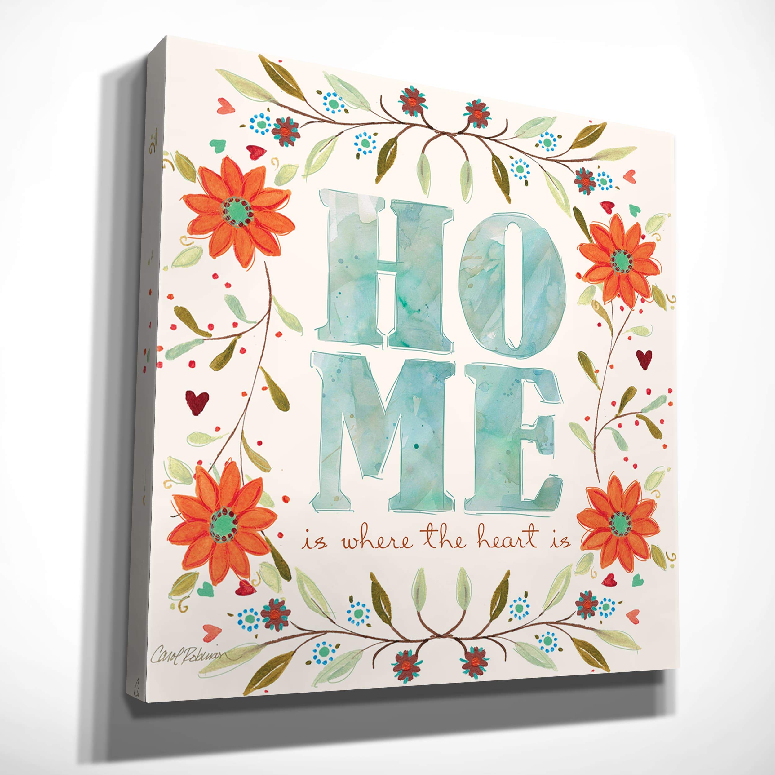 Wexford Home 'Garden Sketch' Gallery Wrapped Canvas Wall Art - 24x24 Inches, Modern Botanical Decor for Living Room, Bedroom & Office