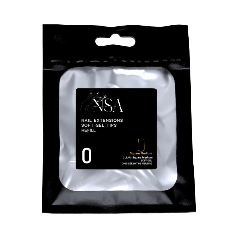 Soft Gel Nail Tips Refill Kit - 50pcs Square False Nails for DIY Manicure at Home, Salon & Special Occasions